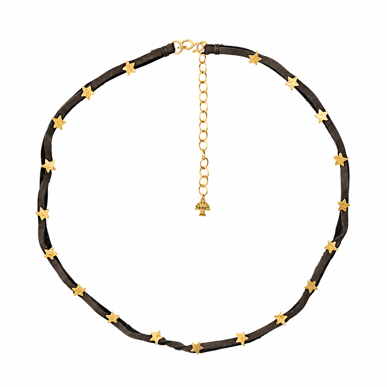 Deerskin leather hatband with 14k gold conchos