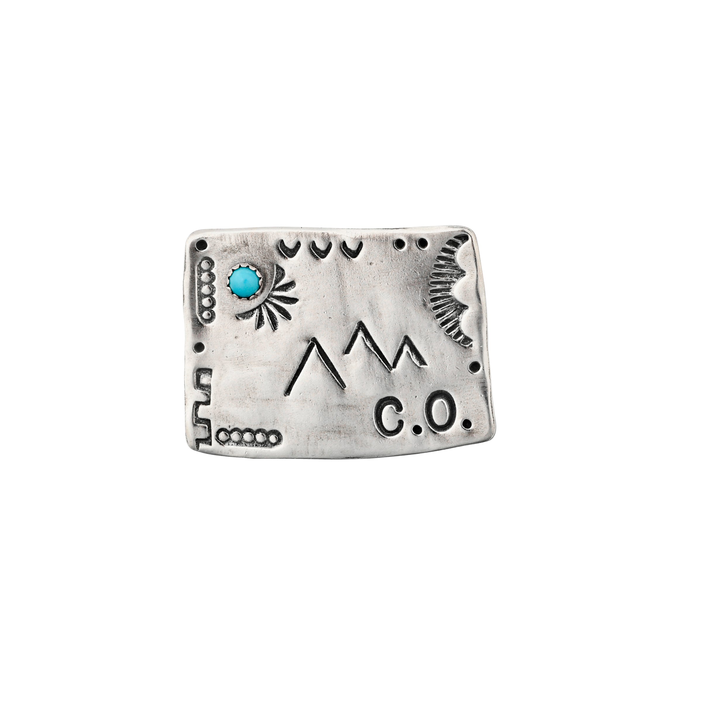 joe eby sterling silver colorado pin with turquoise