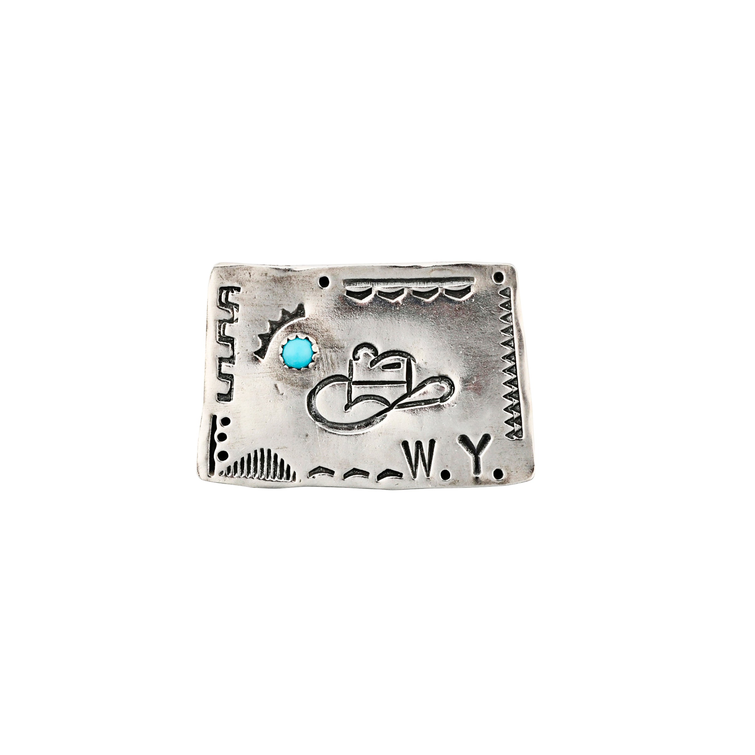 joe eby sterling silver wyoming pin with turquoise