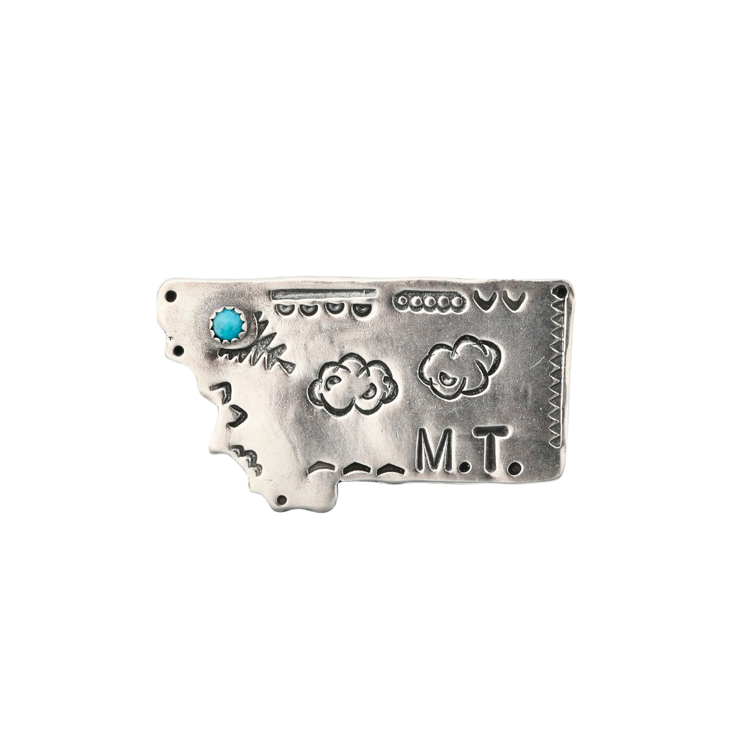 joe eby sterling silver montana pin with turquoise 
