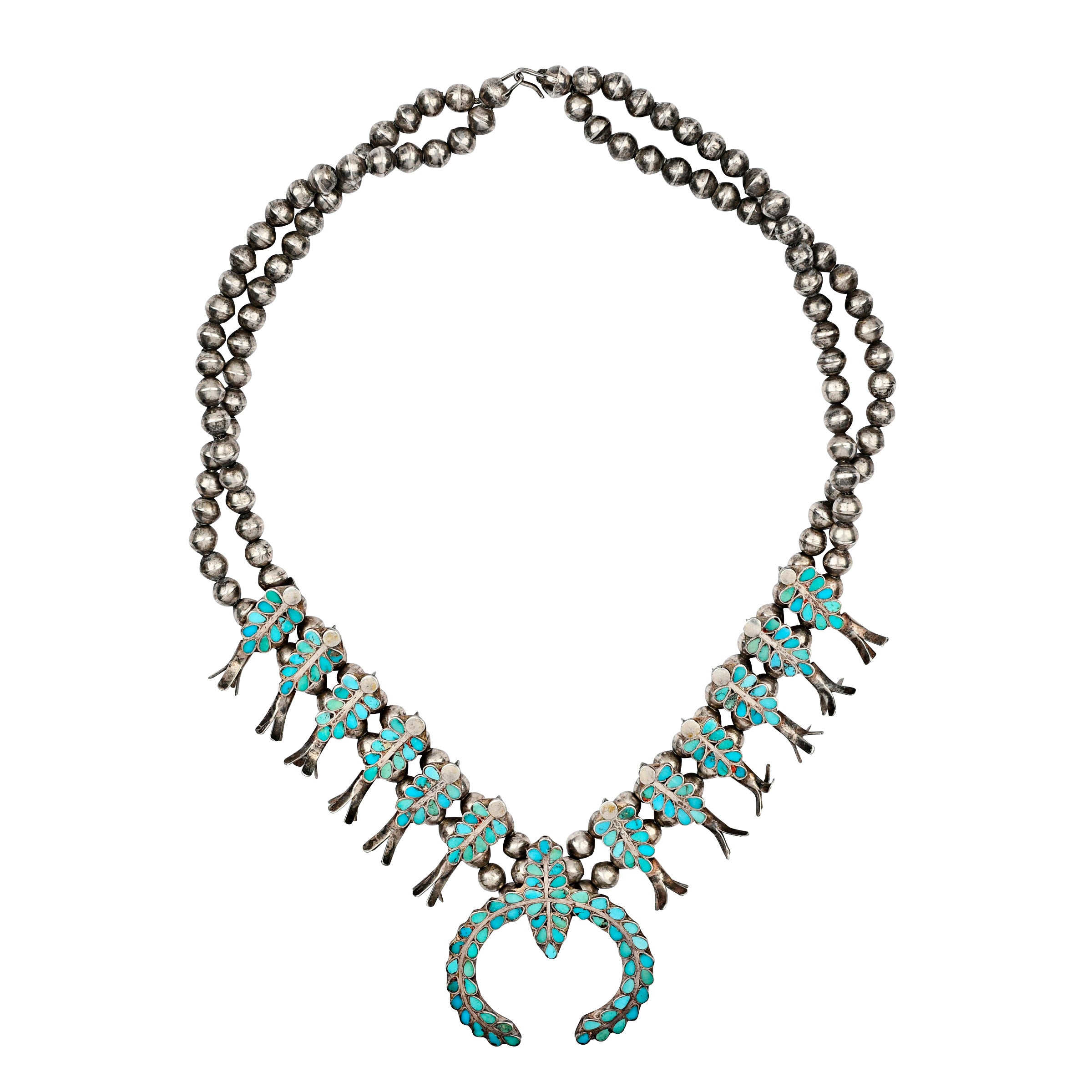 Vintage Zuni Squash Blossom Necklace