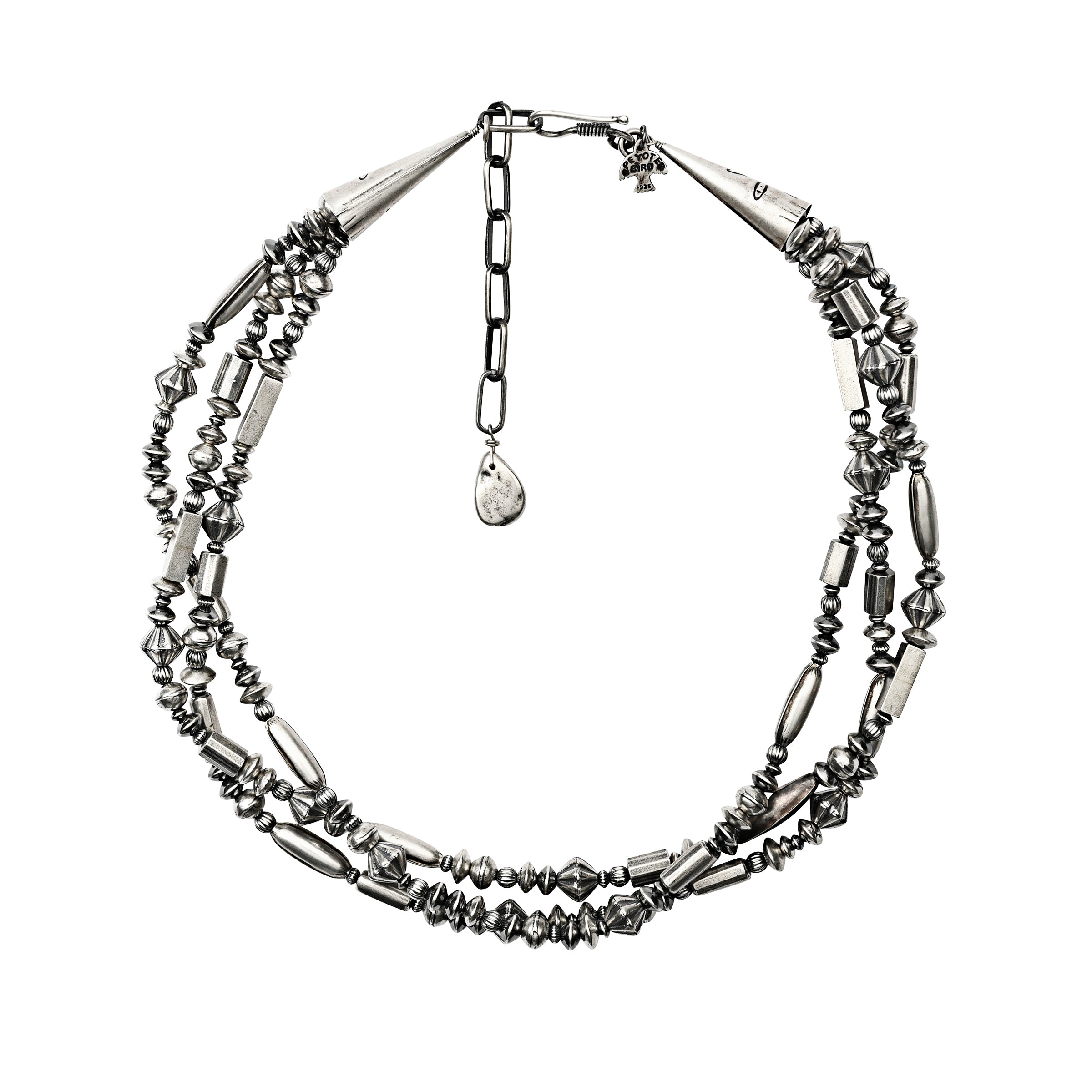 peyote bird handmade revival necklace on sterling silver