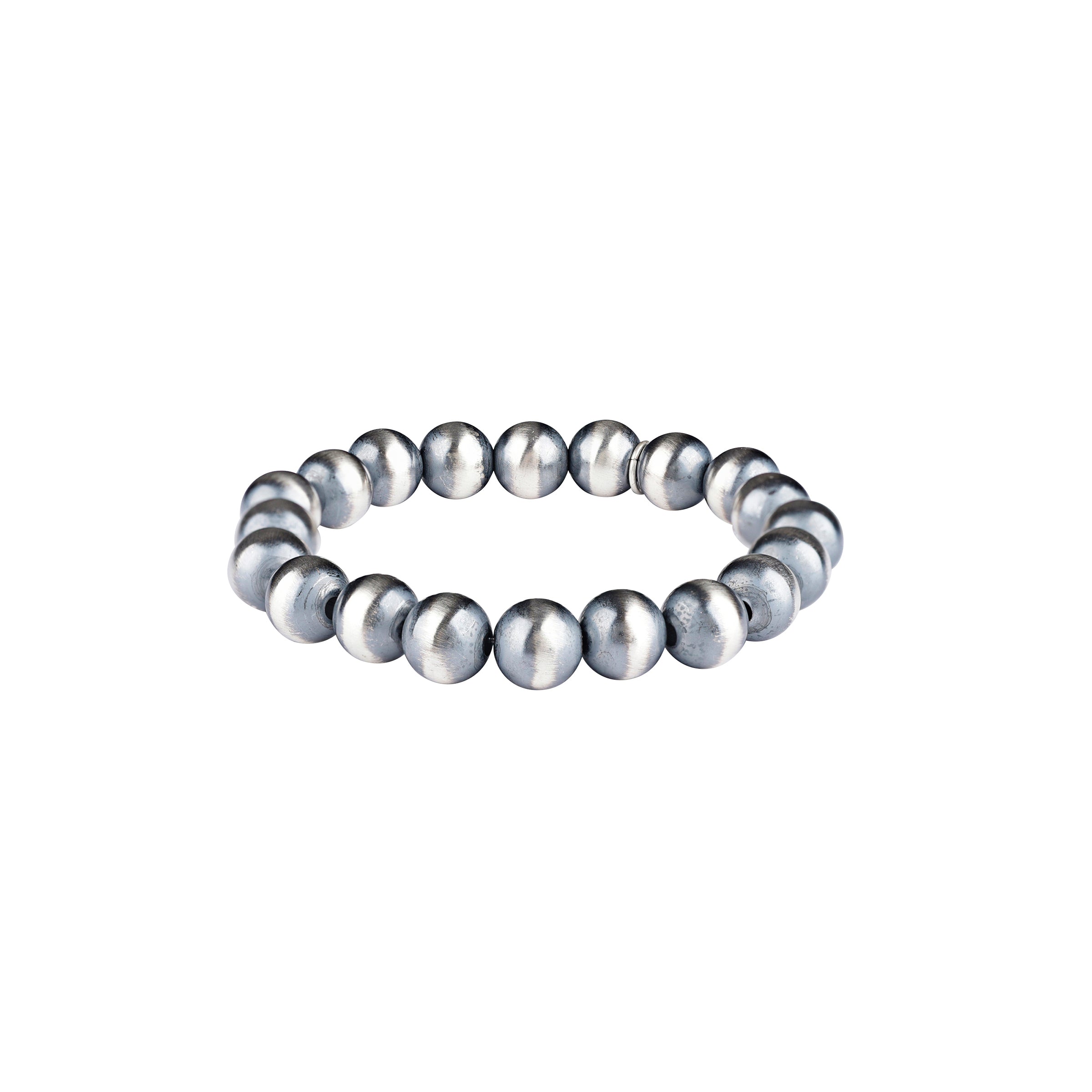 Santa hot Fe Pearl Sterling Silver Stretch Bracelet - 6mm Bead