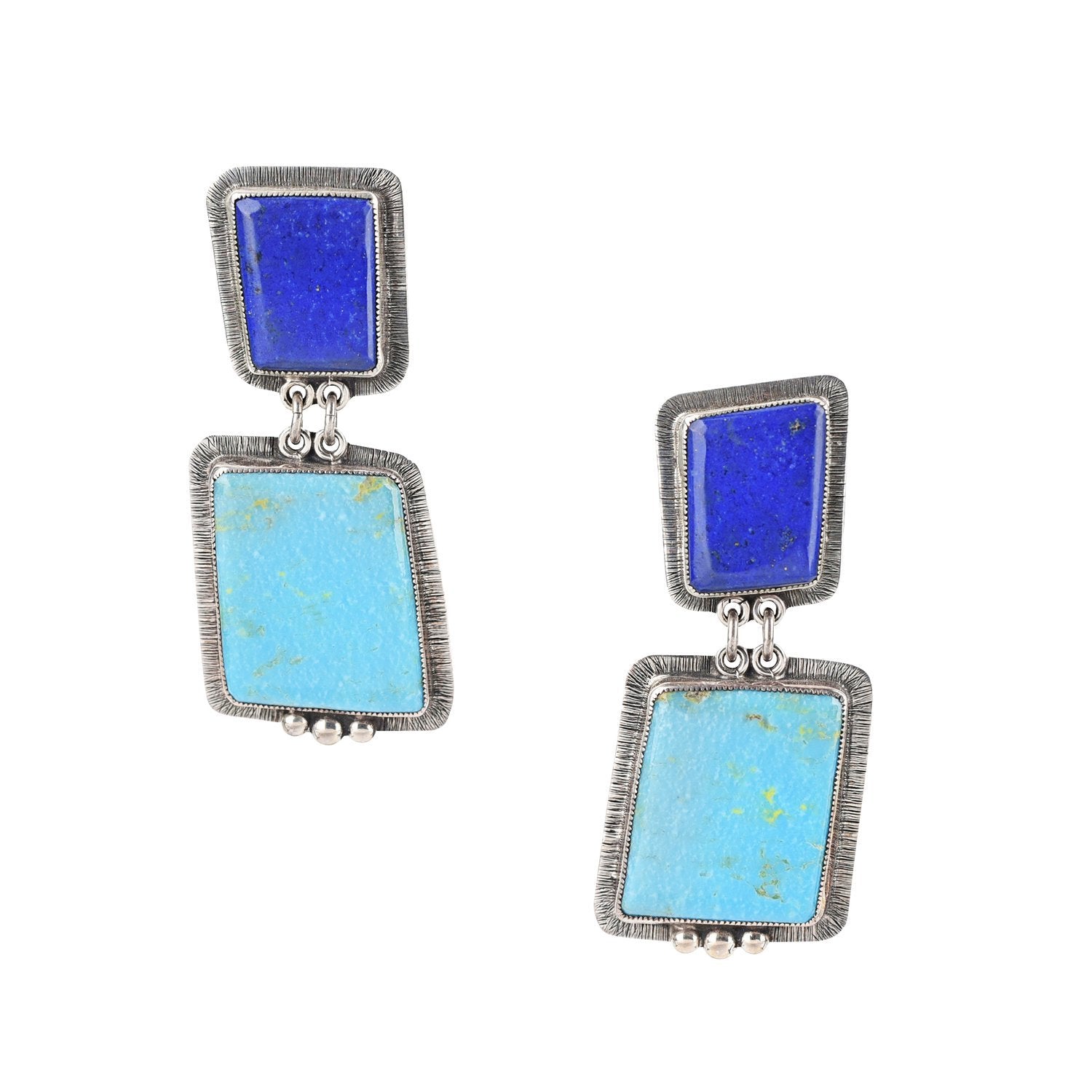 Chris Dungan Lapis And Turquoise Earrings