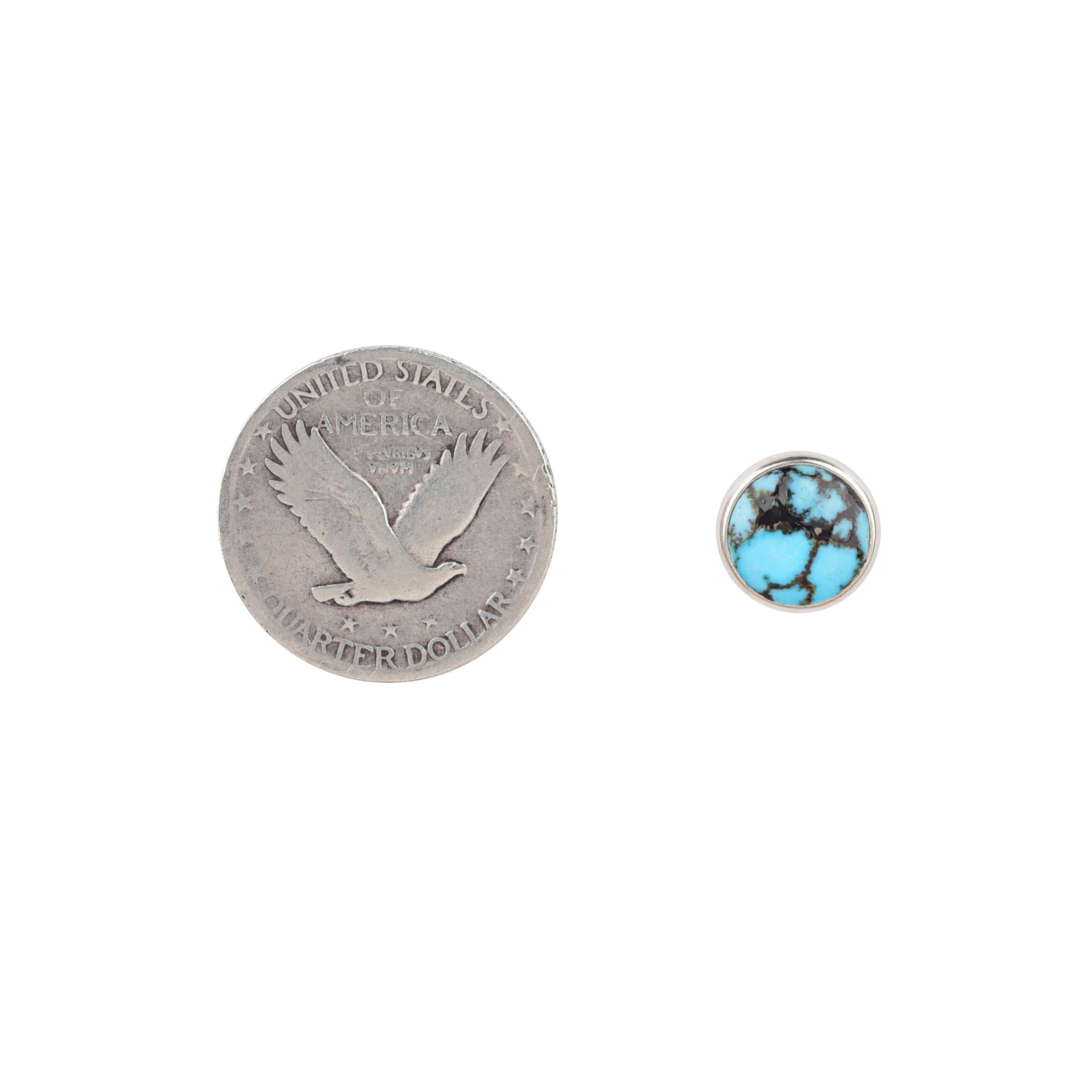 Dennis Hogan's Full Moon post earrings feature Sterling Silver and a variety of beautiful stone options. Vibrant shades of Turquoise and bold Jet black. These earrings are a great addition to any outfit or occasion. 