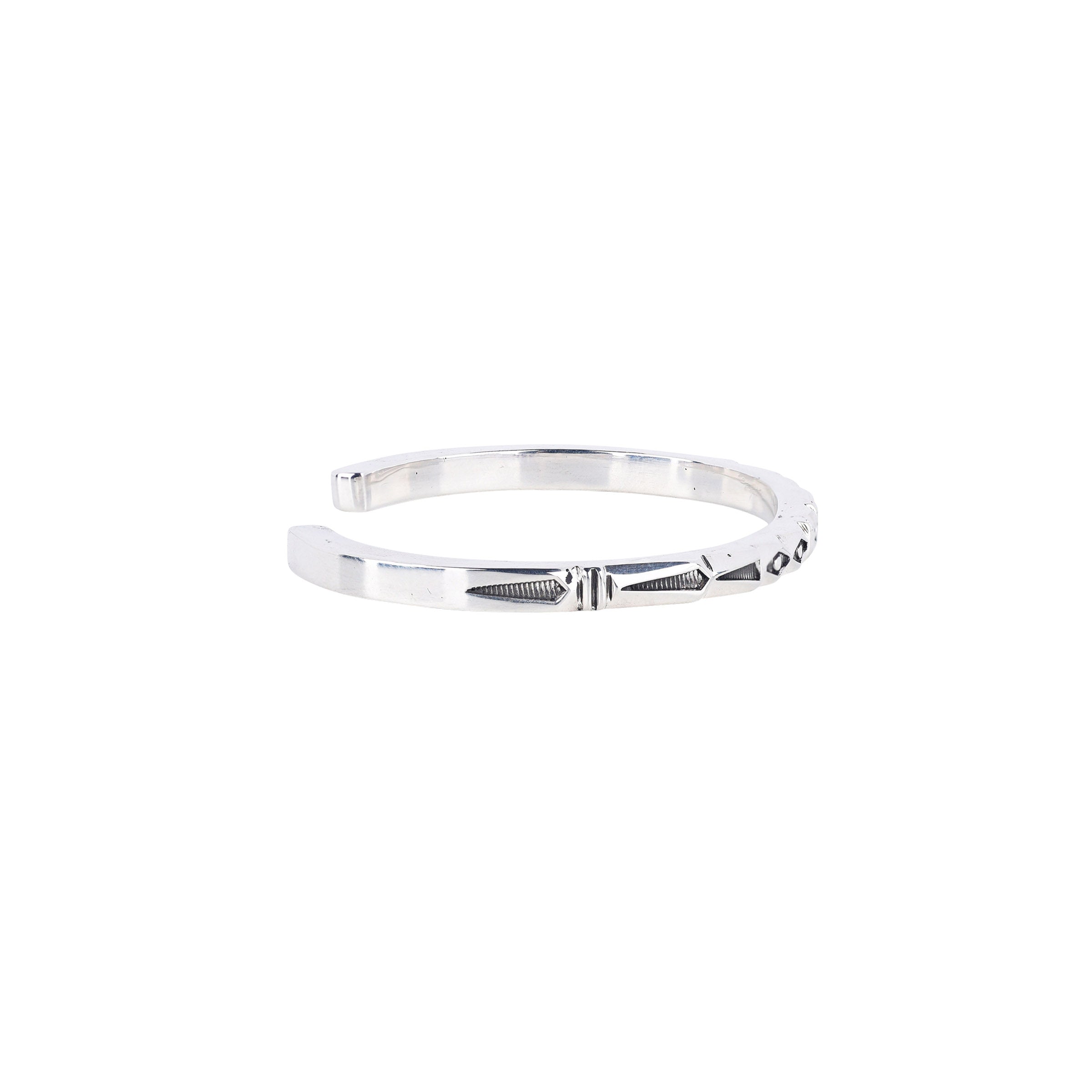 Sterling silver cuff stamped with diamond design.