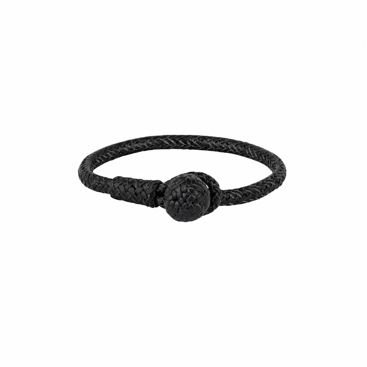 Black woven bracelet made from genuine kangaroo leather.