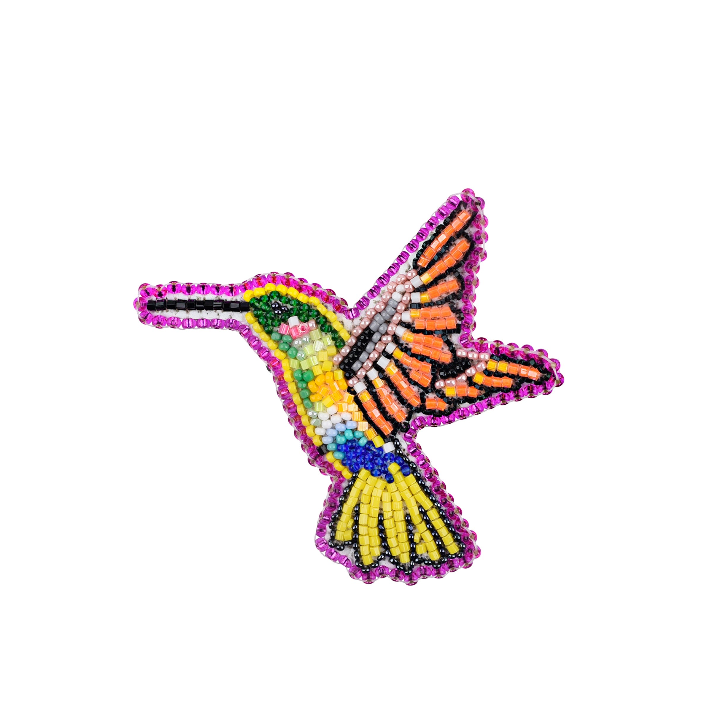 Beaded Hummingbird Pin