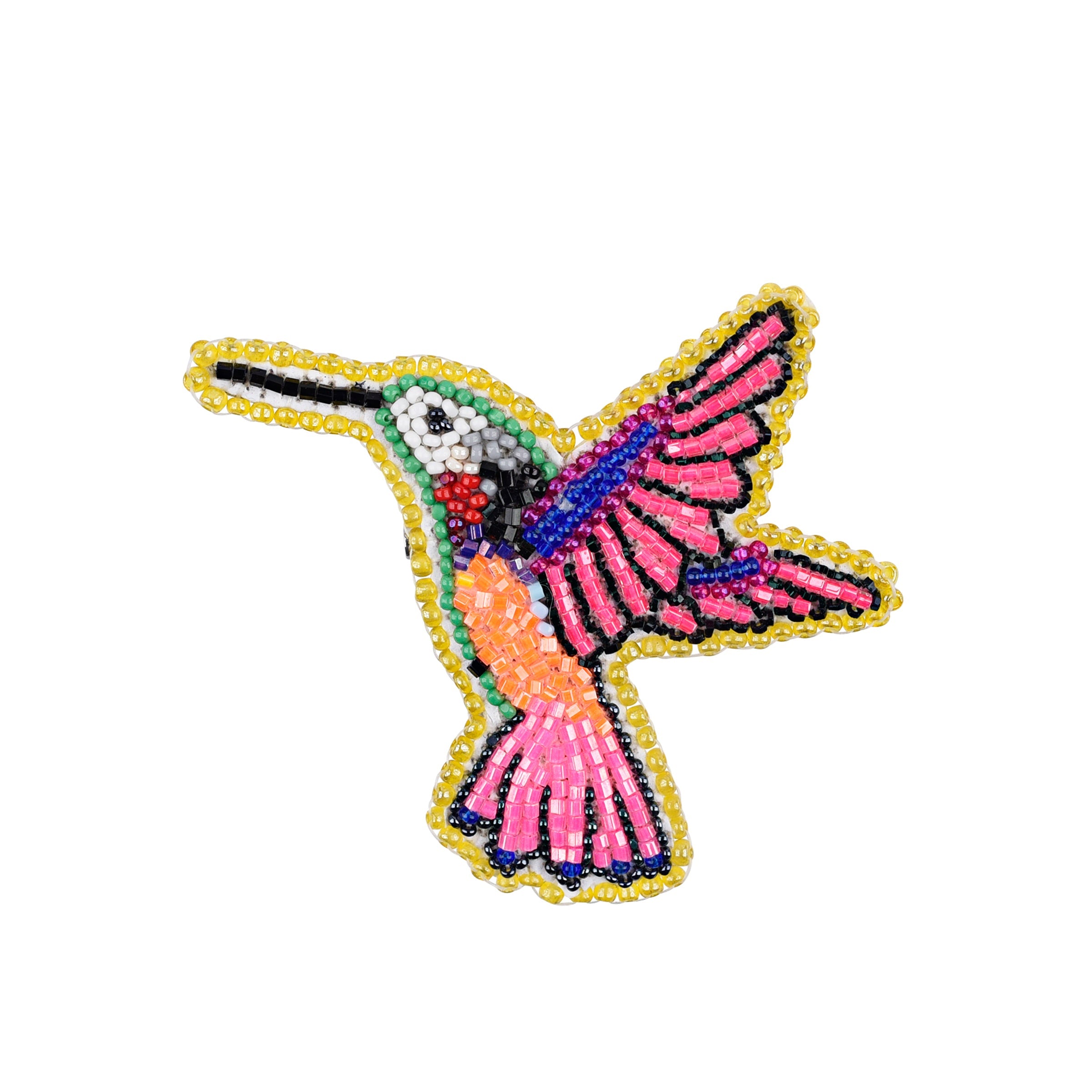 Beaded Hummingbird Pin