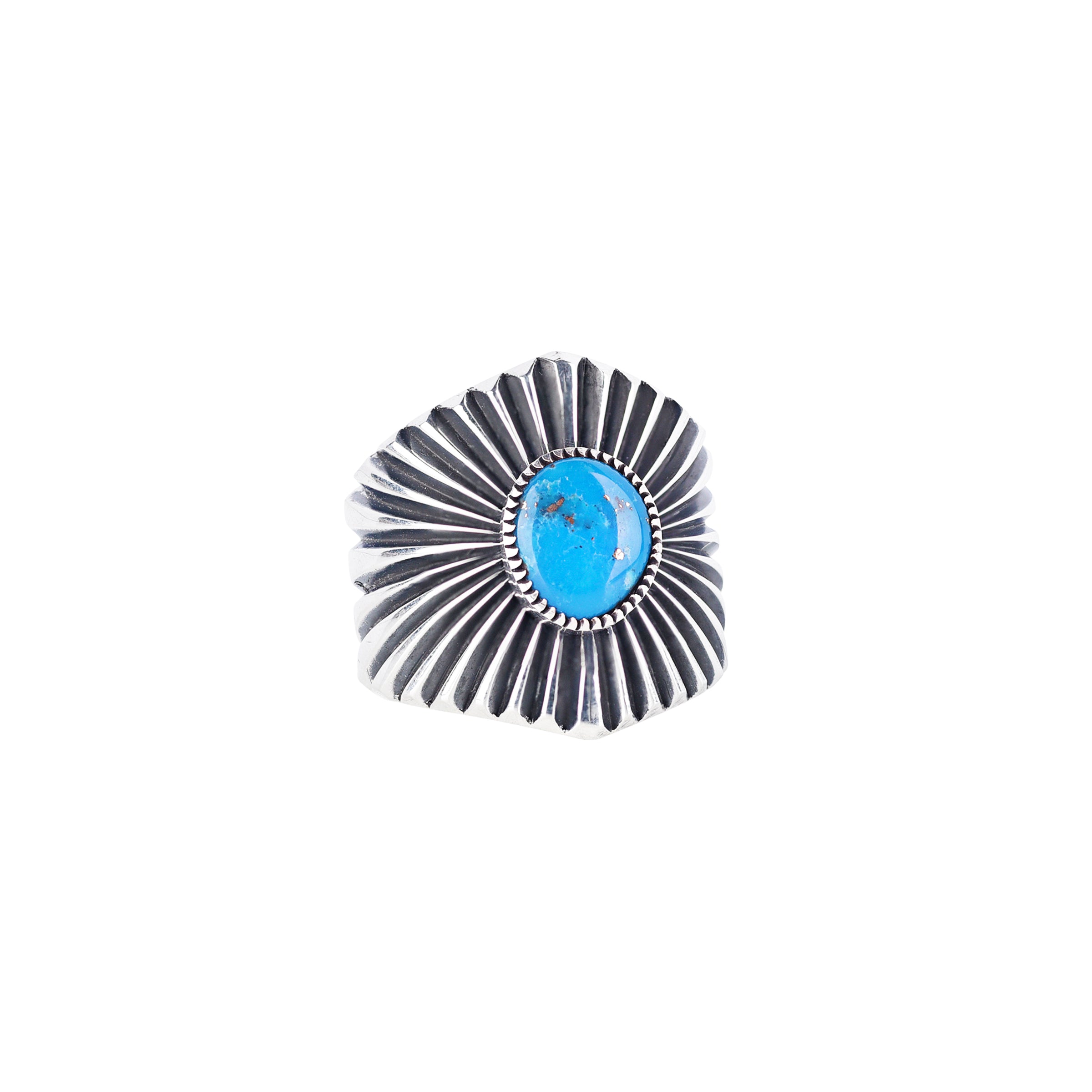 Harrison Jim Turquoise Sun Ring - Size 12 1/2