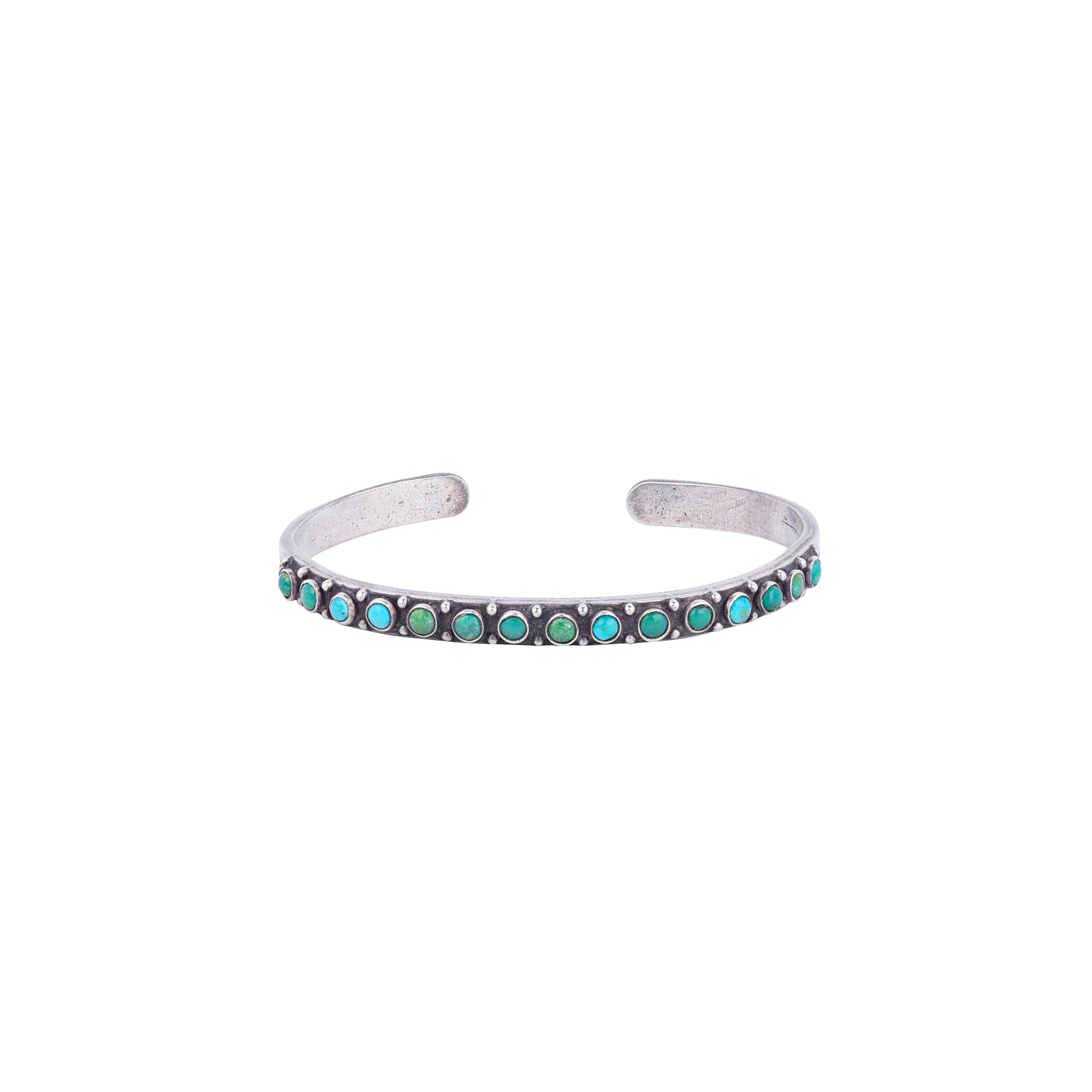 Vintage Turquoise Dot Row Cuff