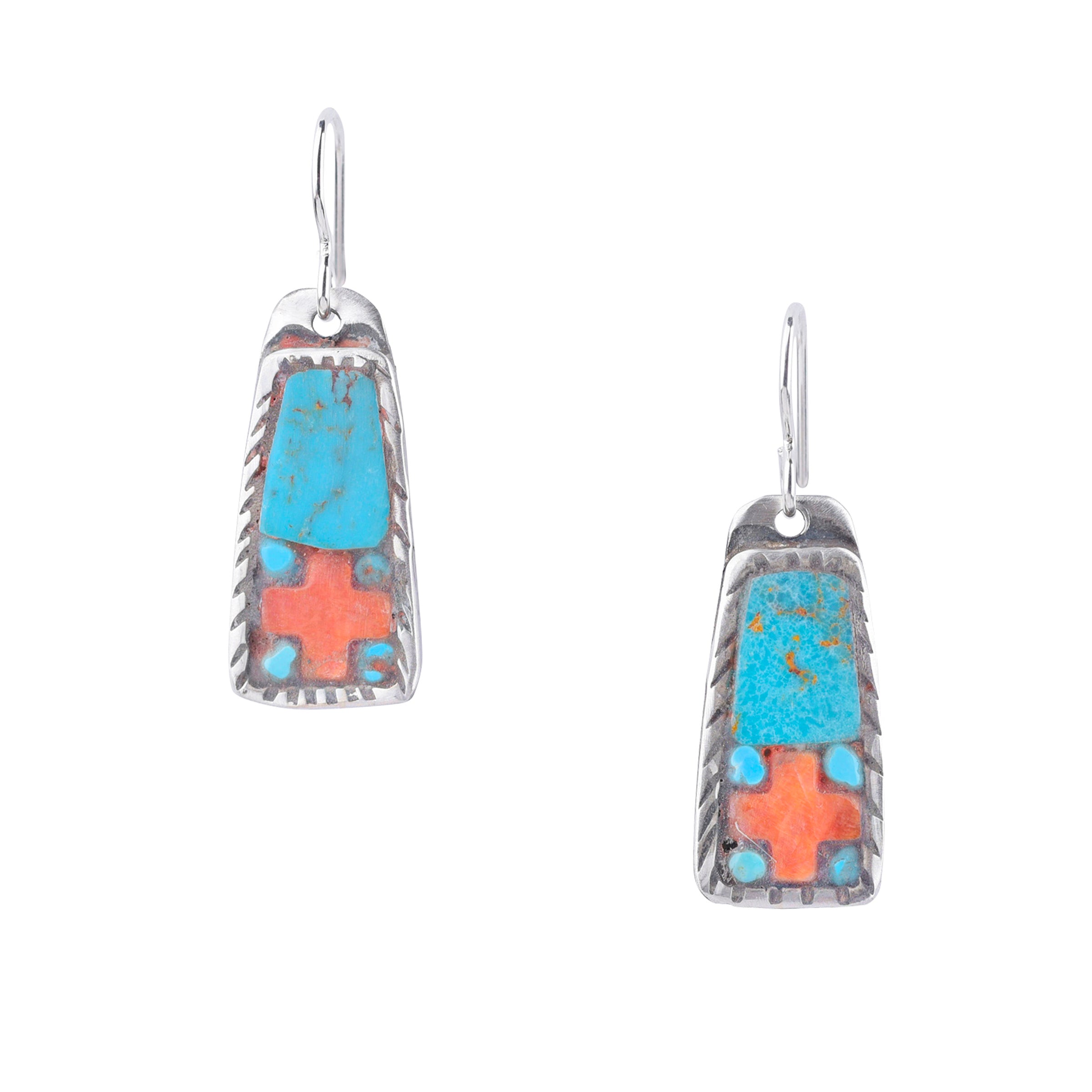 Charlie Favour Crossed Turquoise Earrings