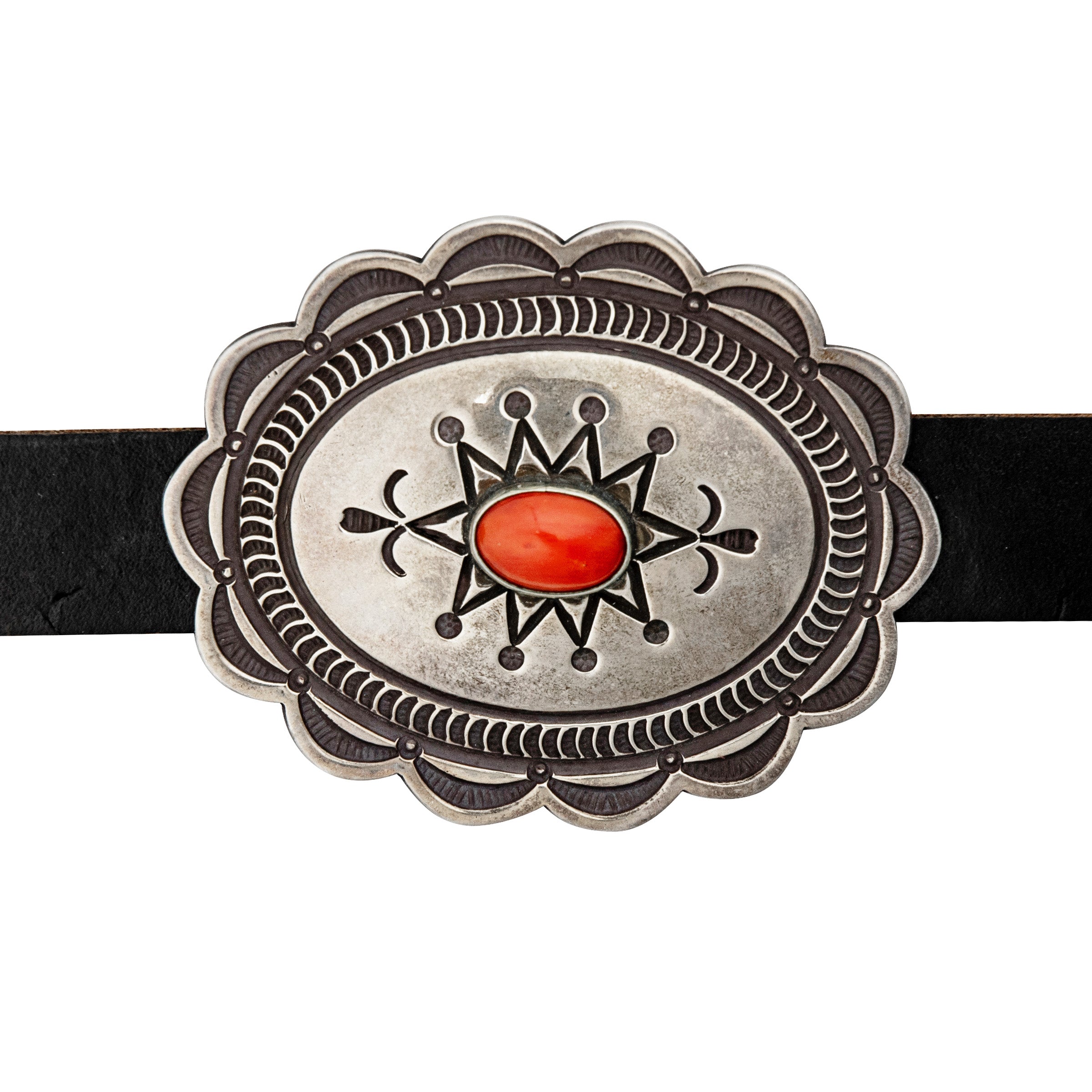 Vintage Red Coral Concho Belt