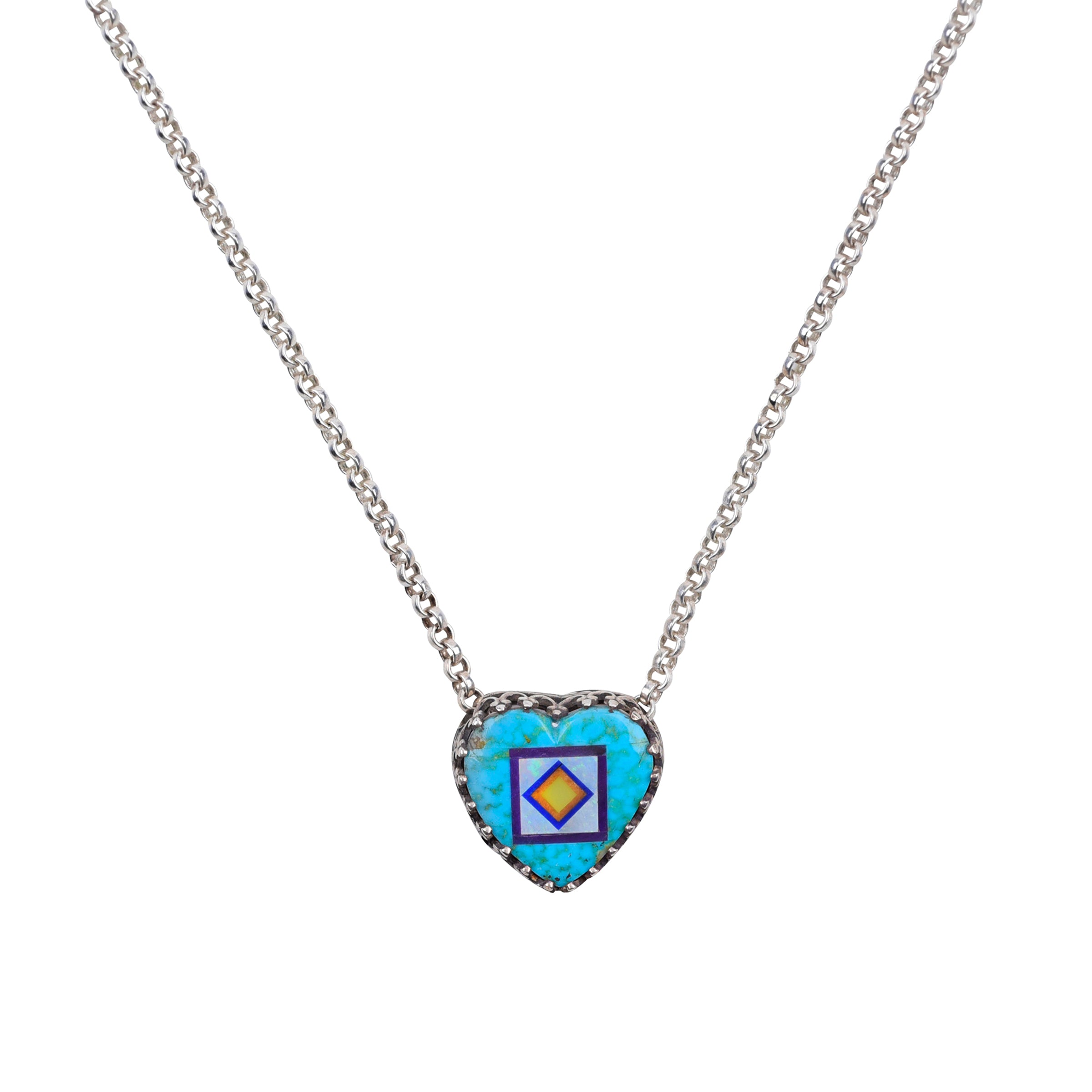 Aldrich Art Inlay Heart Necklace