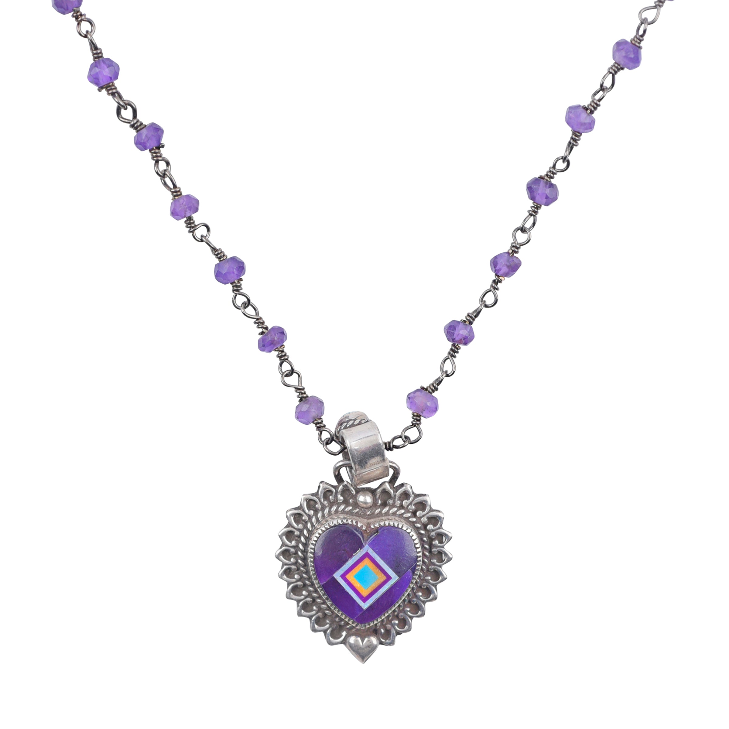 Aldrich Purple Hearts Necklace