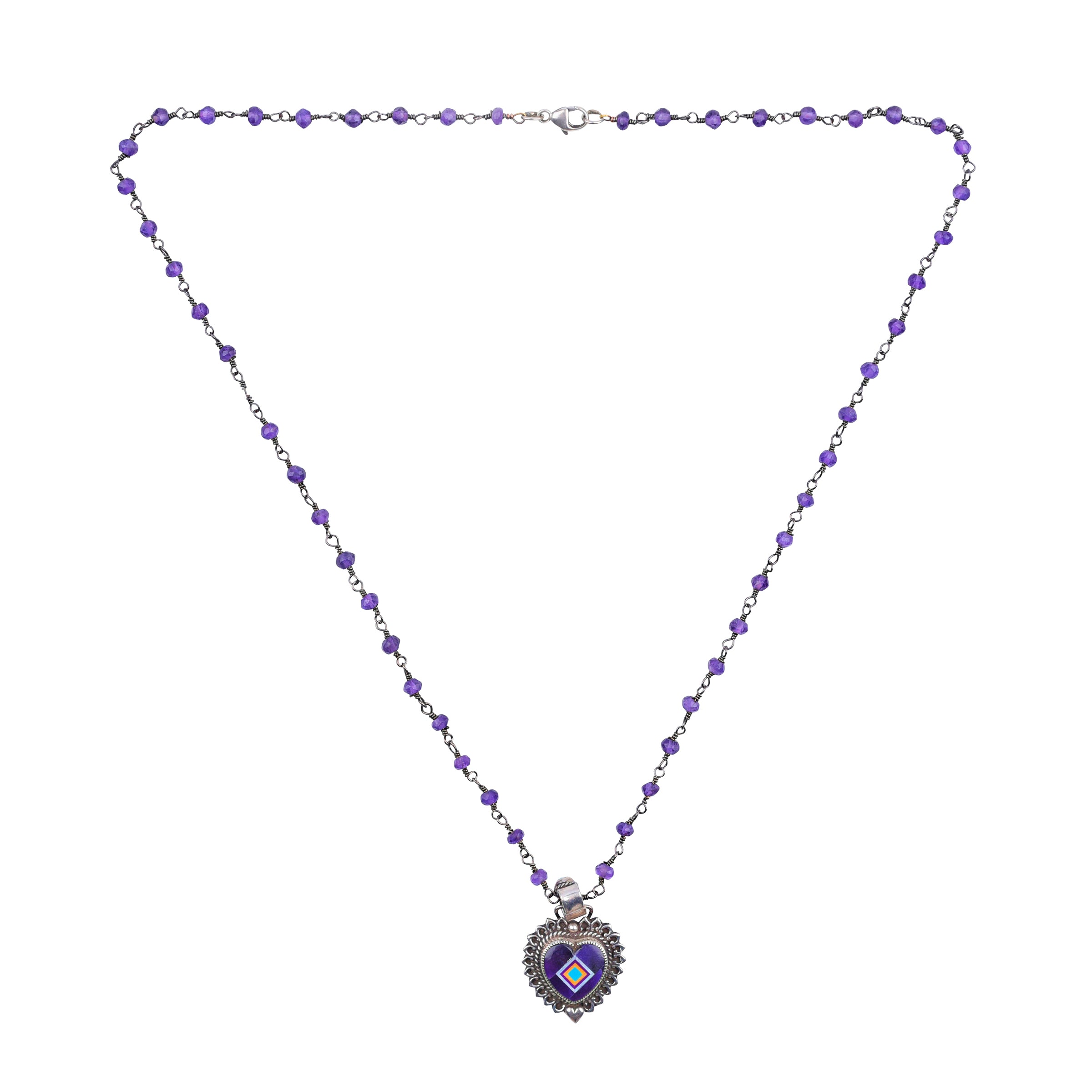 Aldrich Art Purple Hearts Necklace