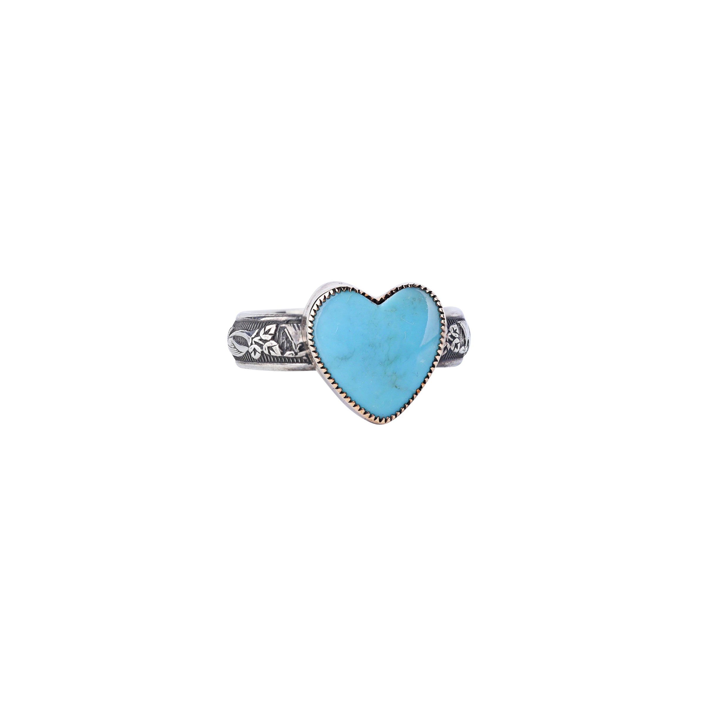 Chris Dungan Heart Turquoise Ring - Size 7