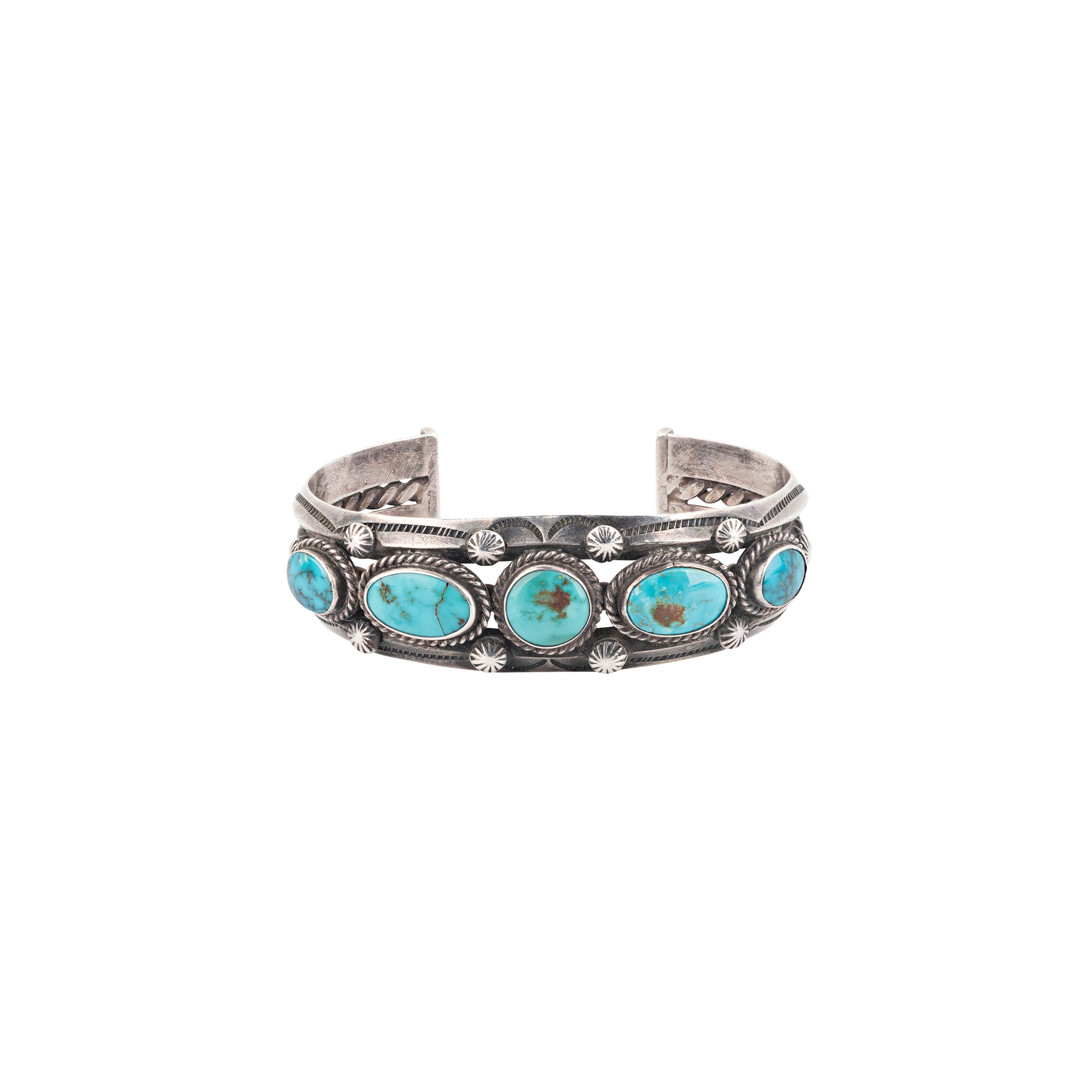 Vintage, cuff, bracelet, Nevada turquoise, sterling silver, native