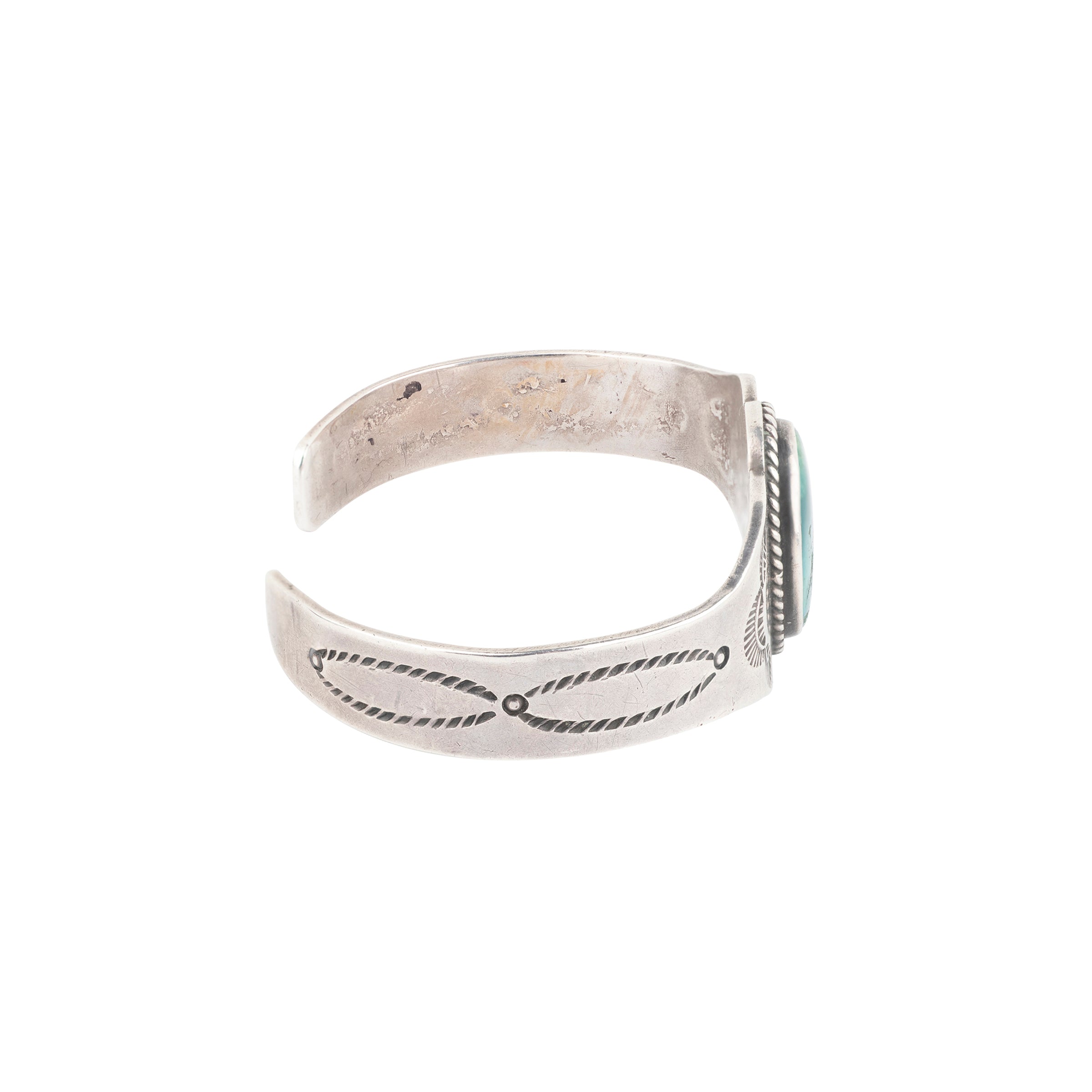 Vintage, cuff, bracelet, Fox turquoise, coin silver, native, Navajo