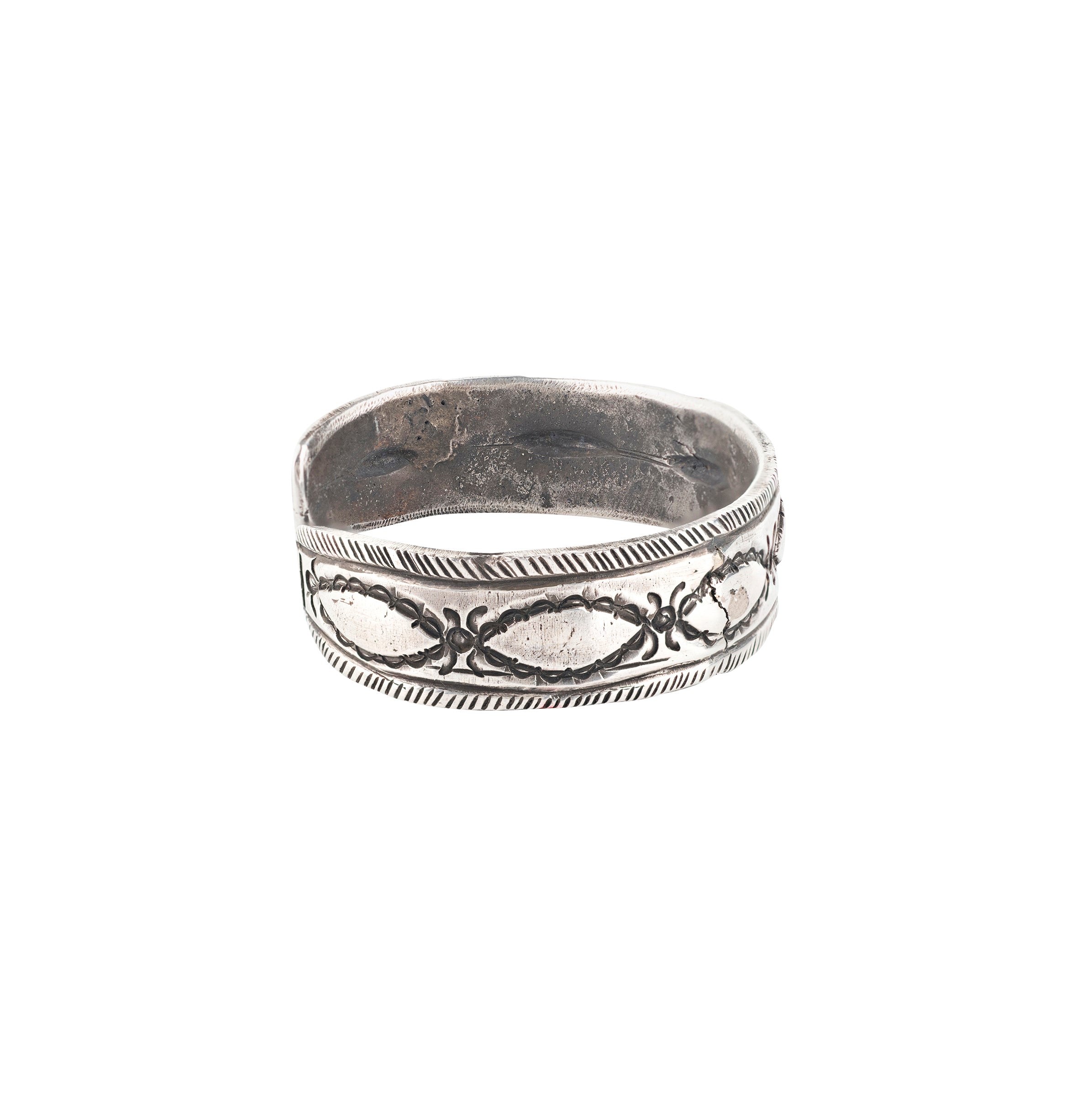 Jock Favour, cuff, bracelet, coin silver, artisan, silver fox, rugged