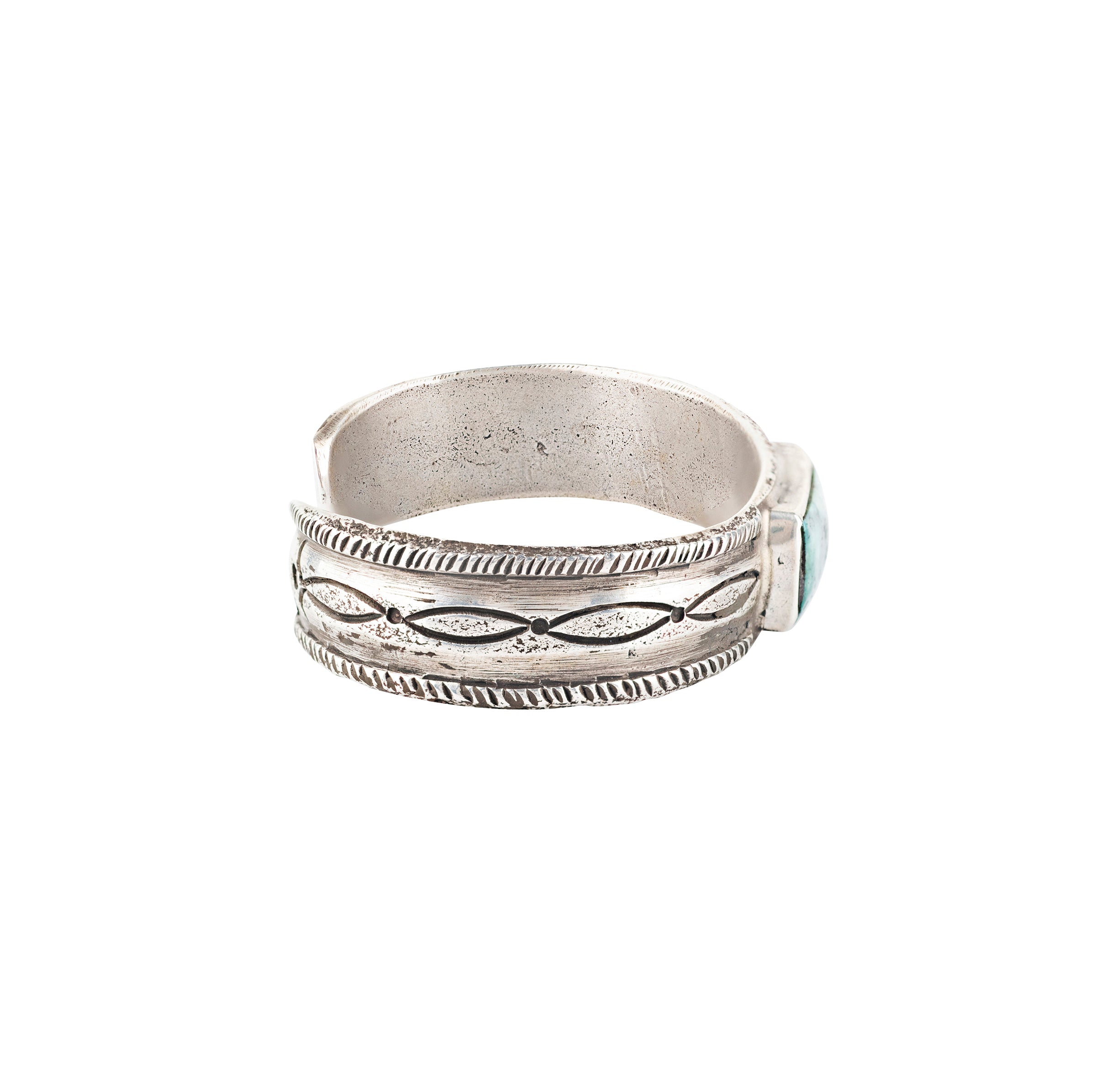 Artisan, cuff, bracelet, coin silver, turquoise, made in the USA 