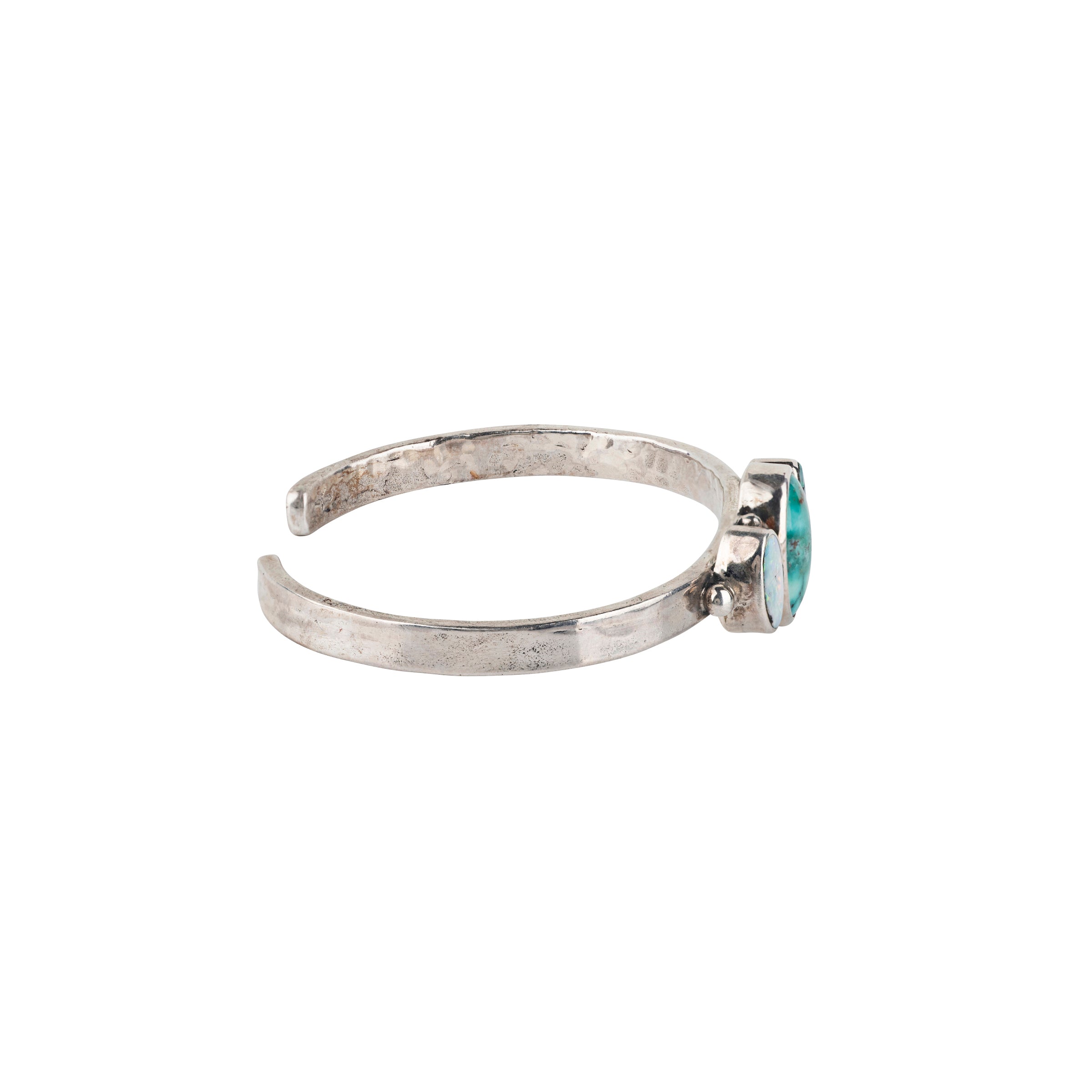 Nomad, cuff, bracelet, turquoise, opal, sterling silver