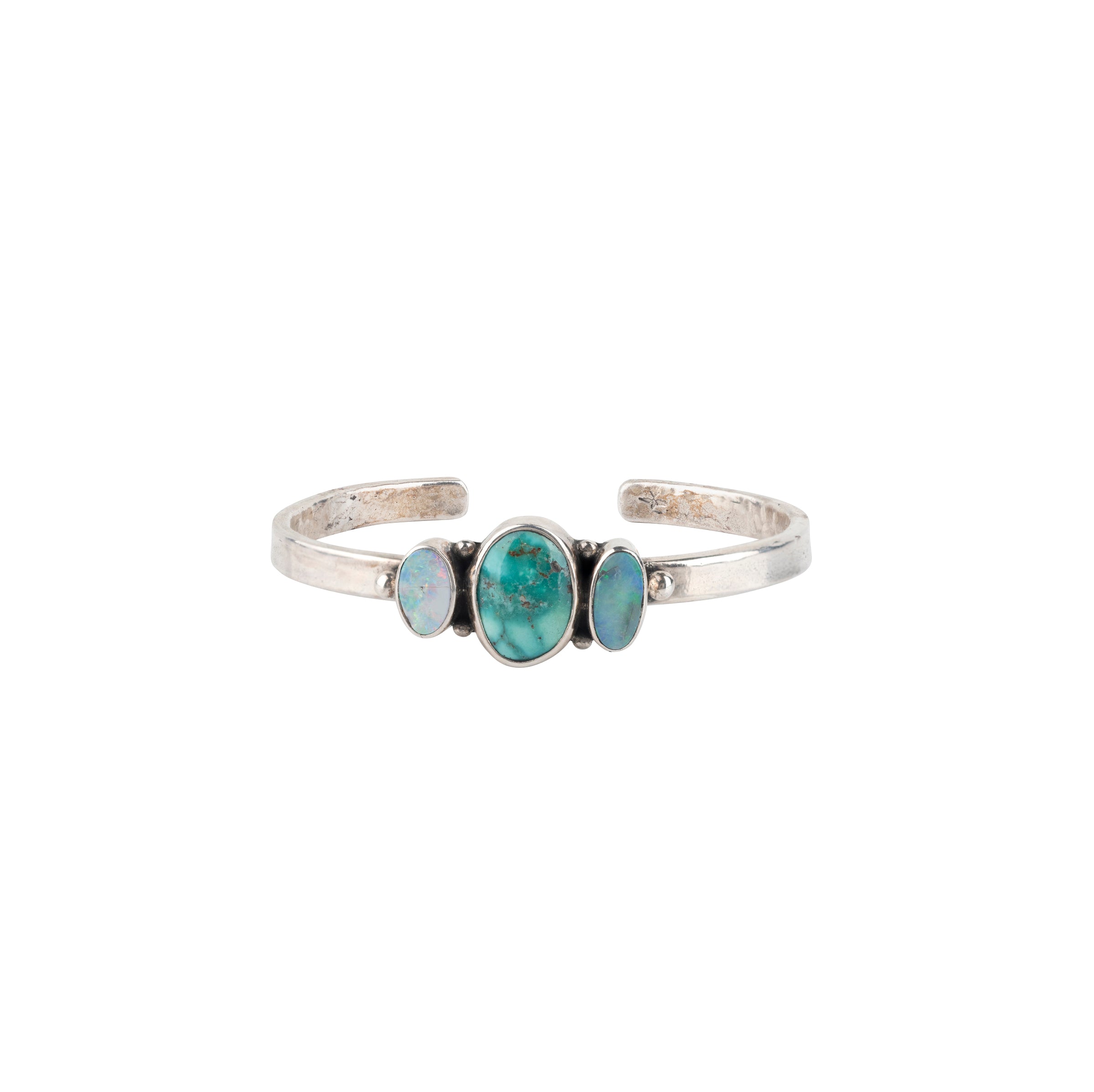 Nomad, cuff, bracelet, turquoise, opal, sterling silver