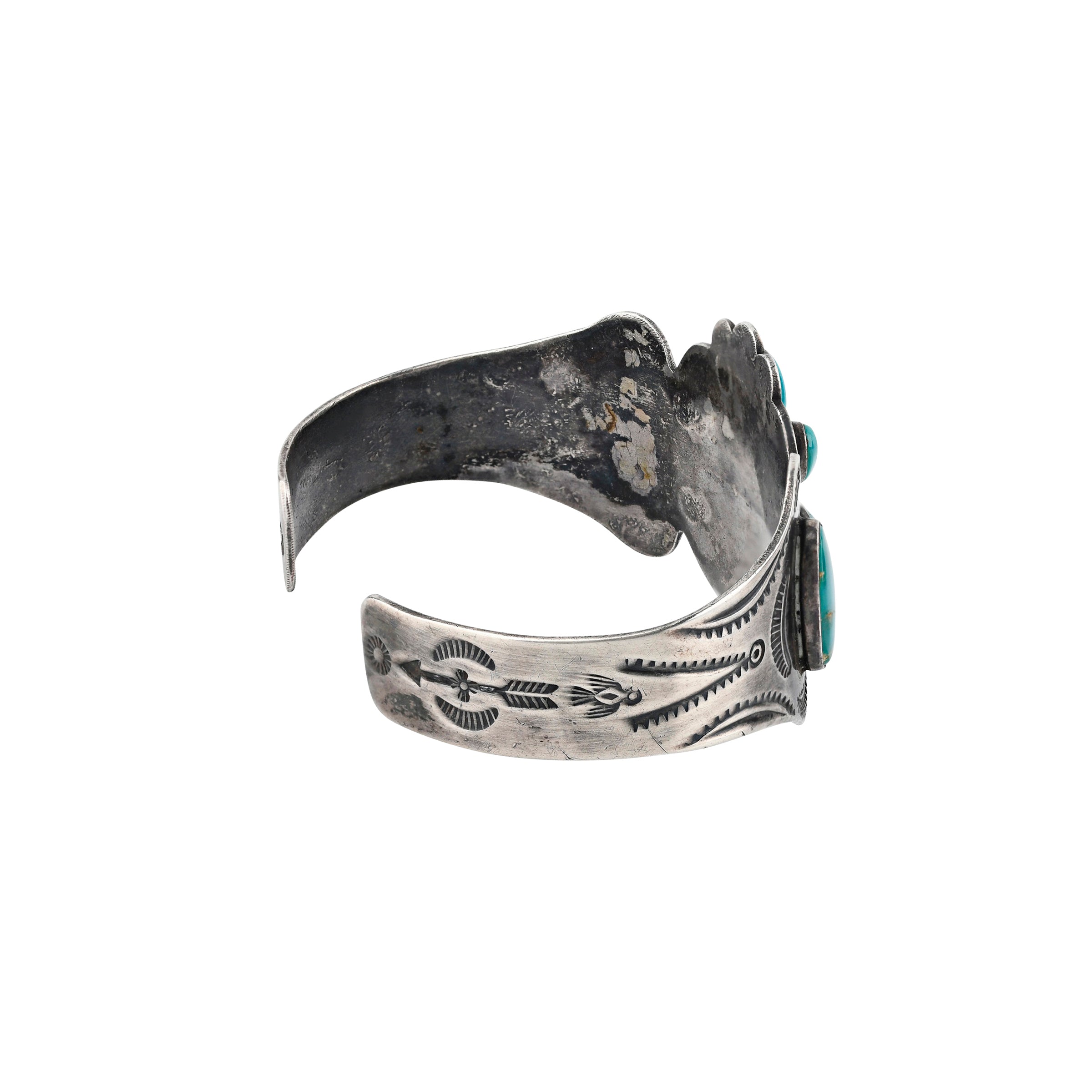 NAVAJO 90's ヴィンテージ シルバー フラワー デザイン バングル Vintage Navajo Sky Blossom Cuff