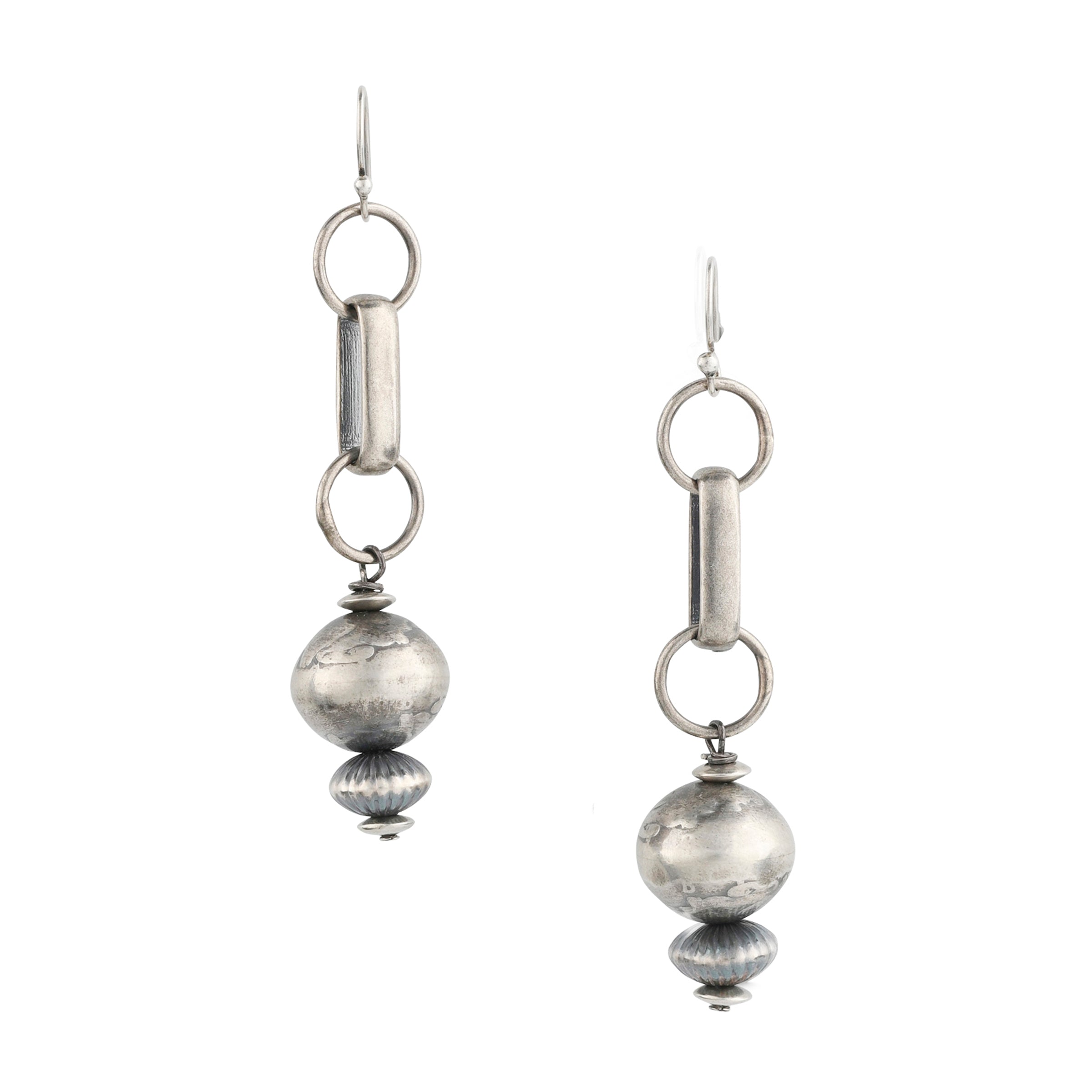 Revival Desperado Earrings, sterling silver, dangle earrings, mix of vintage and new material