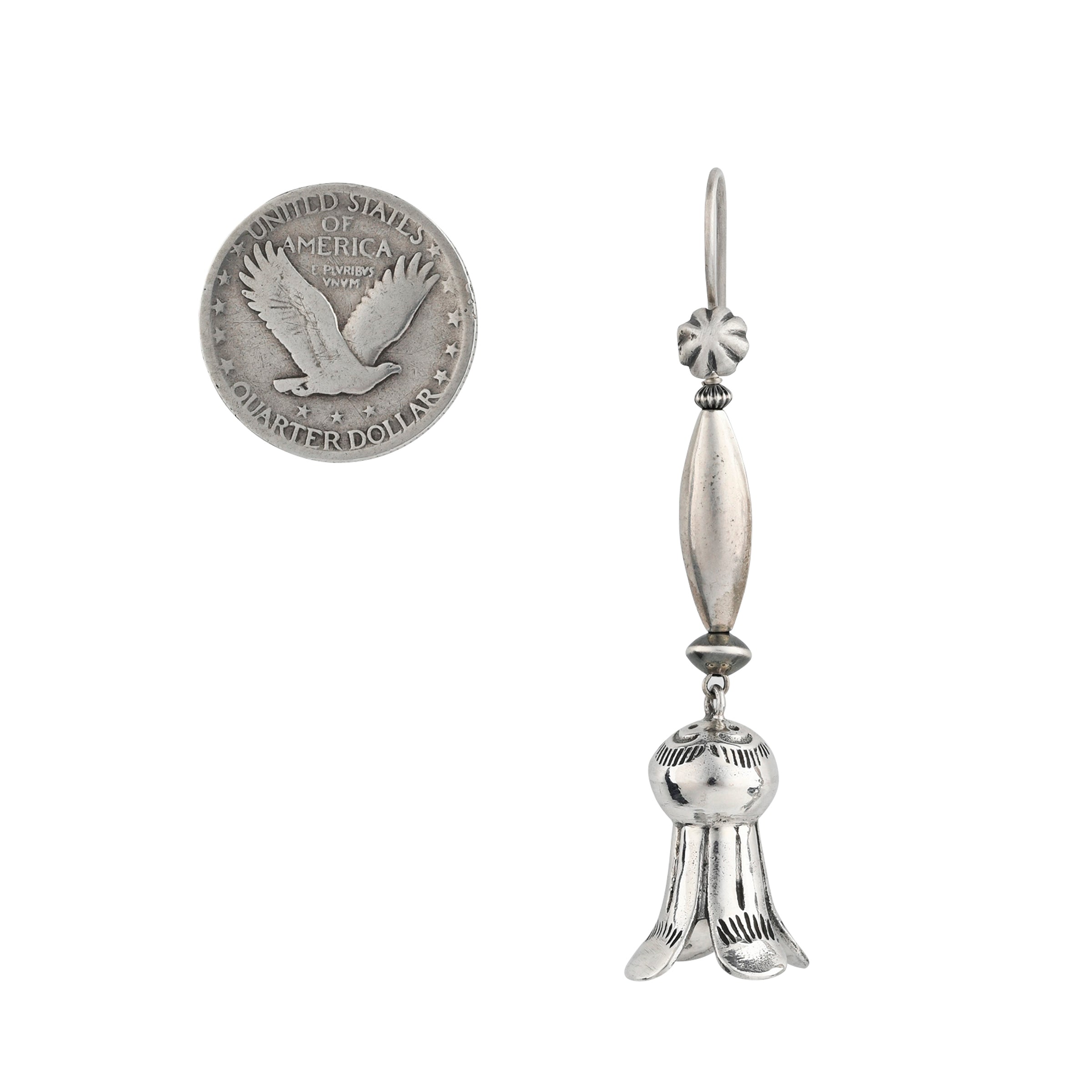 Revival Trail Blossom Earrings, sterling silver, dangle earrings, mix of vintage and new material
