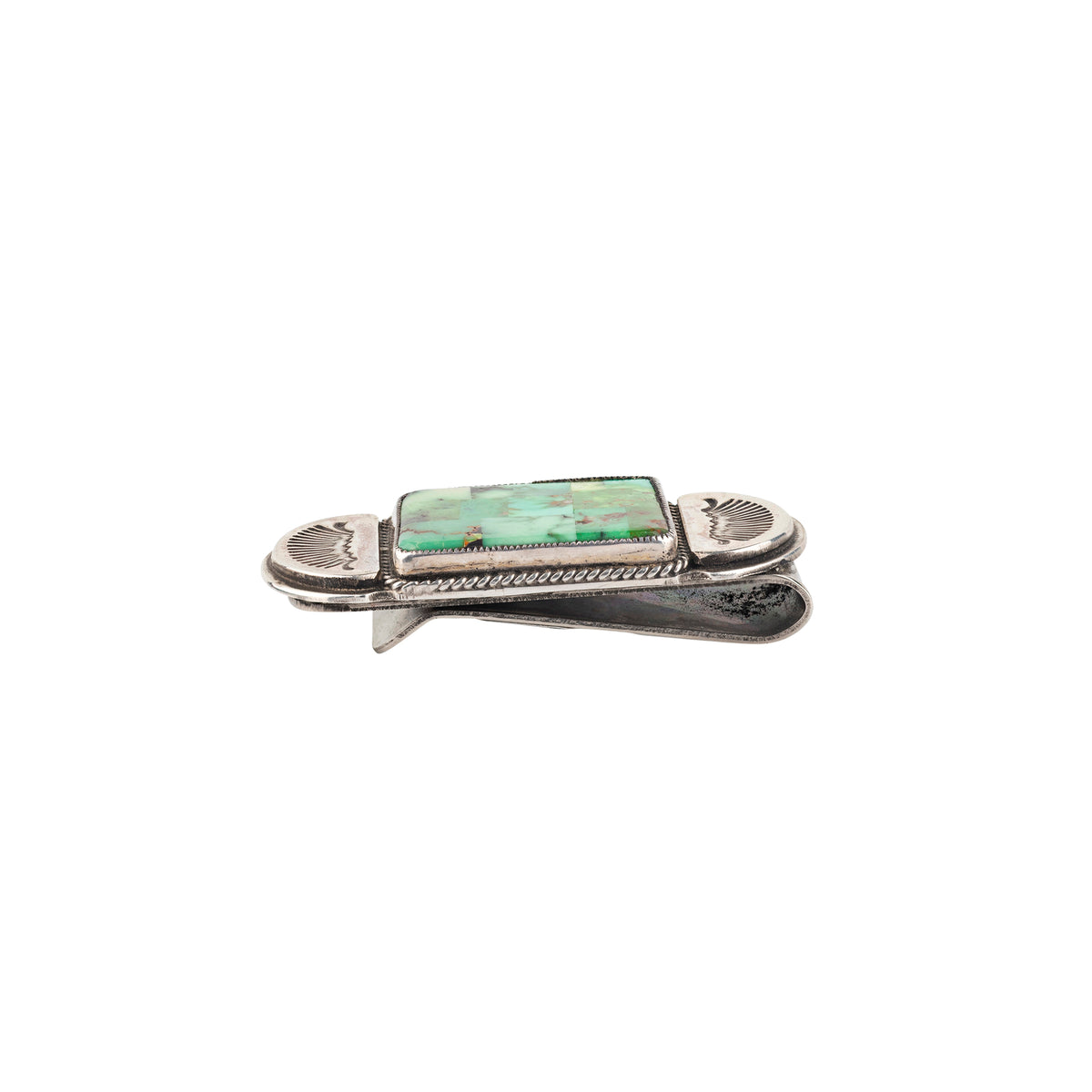 Aldrich Art Mesa Verde Money Clip, accessory, sterling silver, Damali turquoise, made in USA, artisan