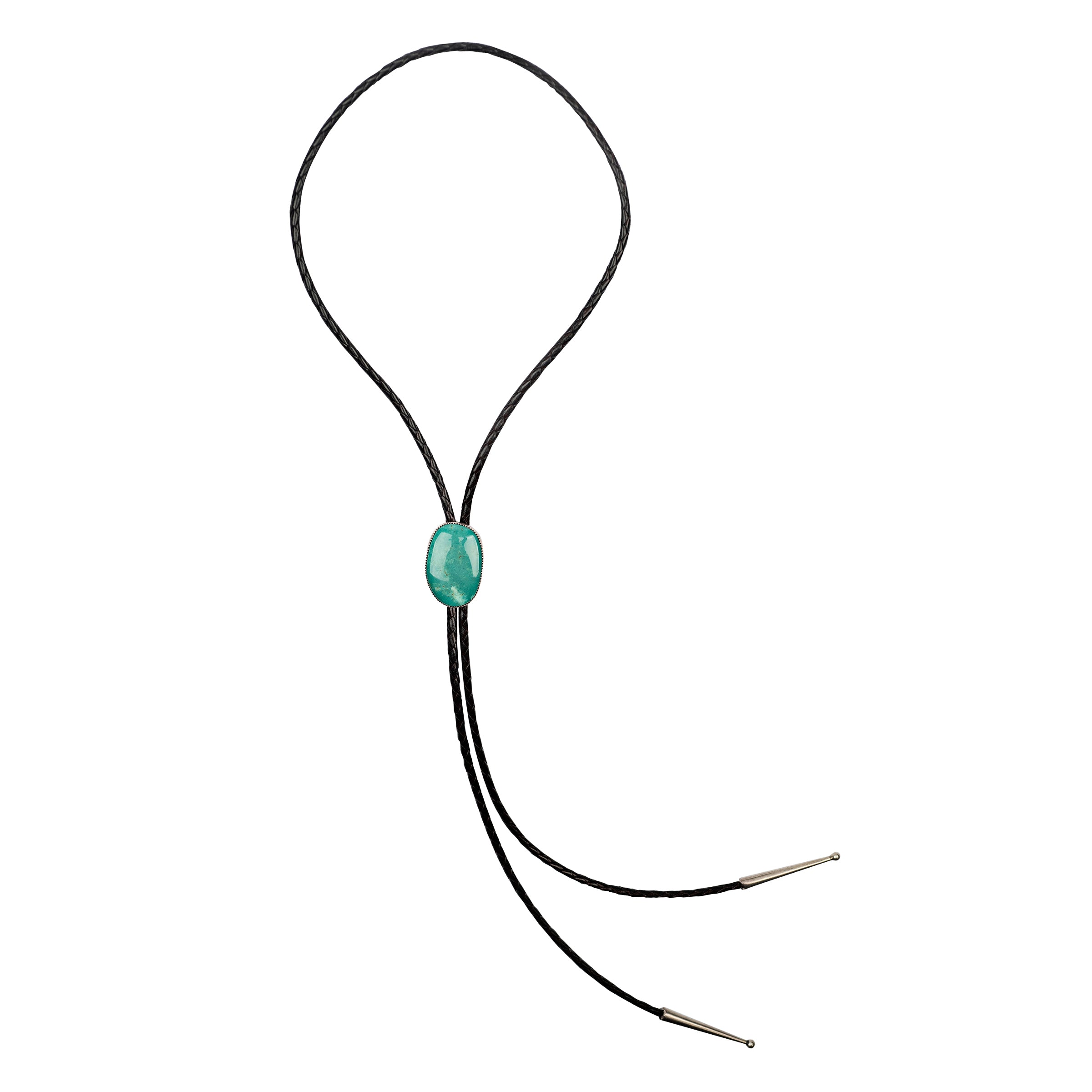 Bolo, tie, Fox field, Nomad, Fox turquoise, sterling silver, Italian leather, men's, women's, unisex, accessory