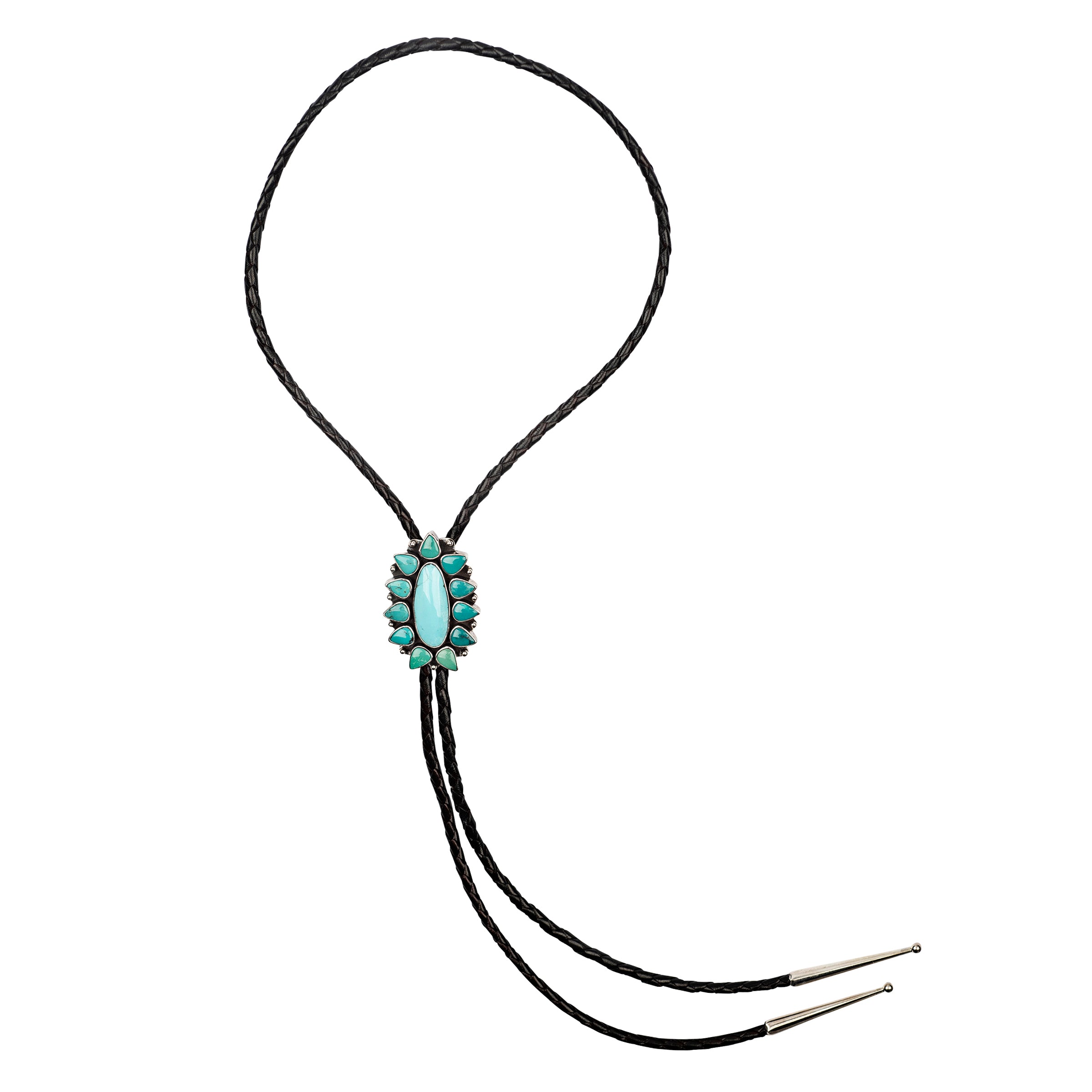 Nomad, bolo, tie, Kingman turquoise, agave, accessory, sterling silver, Italian leather, men's, women's, unisex