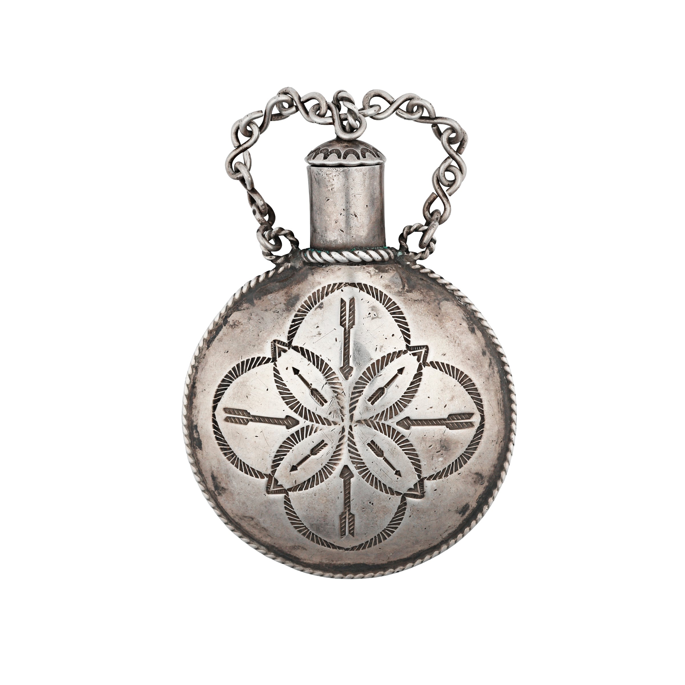 Vintage Navajo Canteen (c.1950's), sterling silver, native, made in the USA, accessory