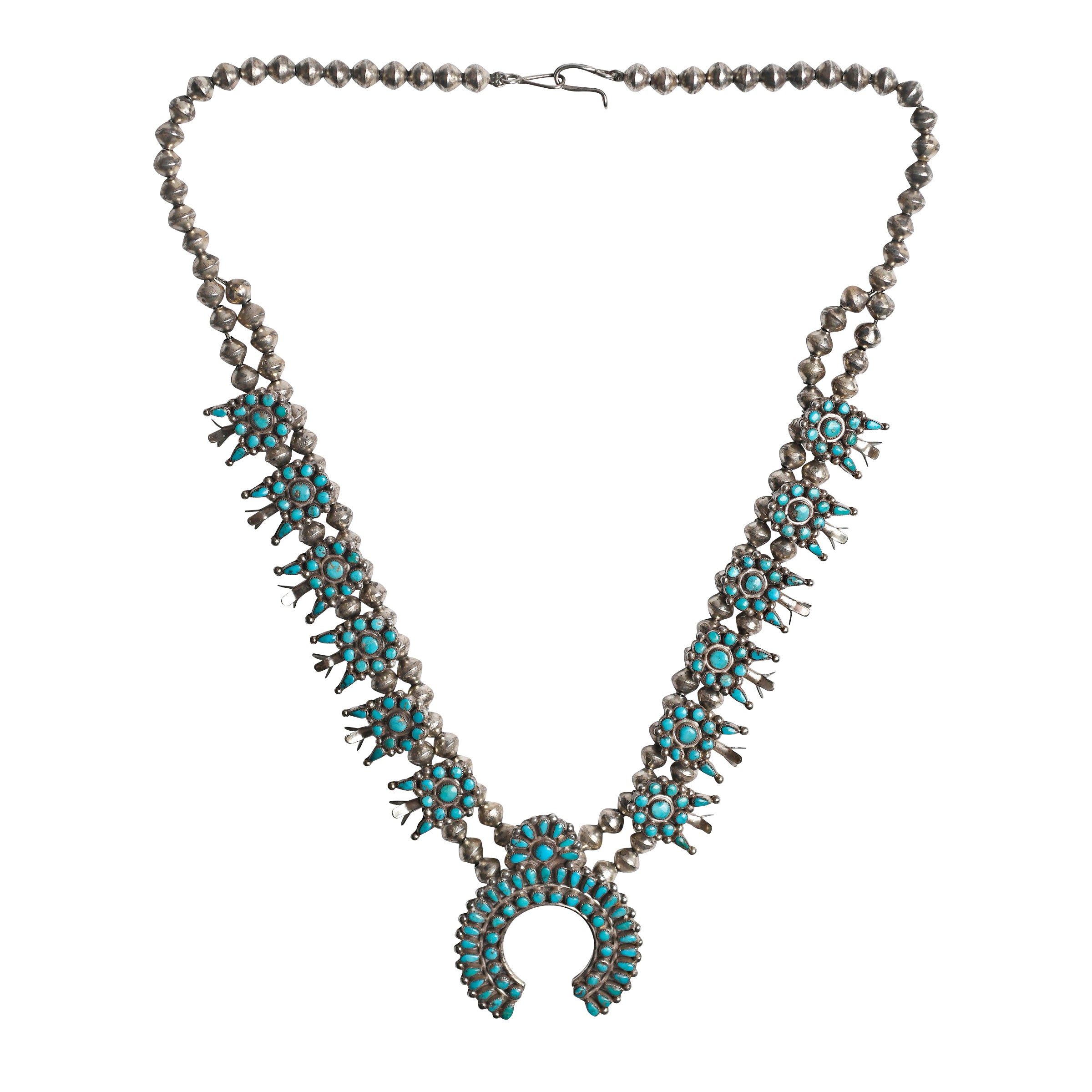 Vintage Zuni Squash Blossom Necklace