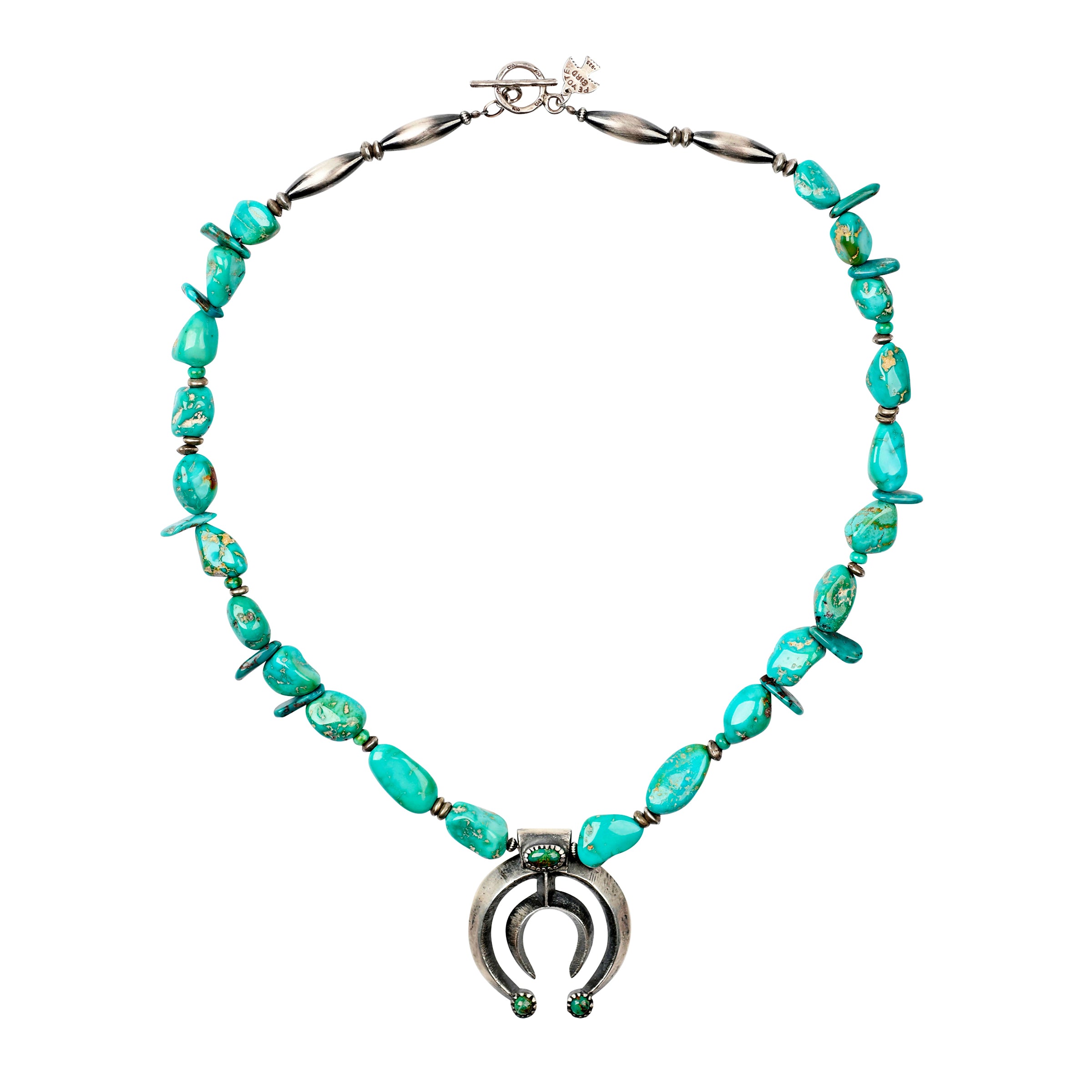Revival Turquoise Embrace Necklace, made in USA, naja, contemporary meets vintag