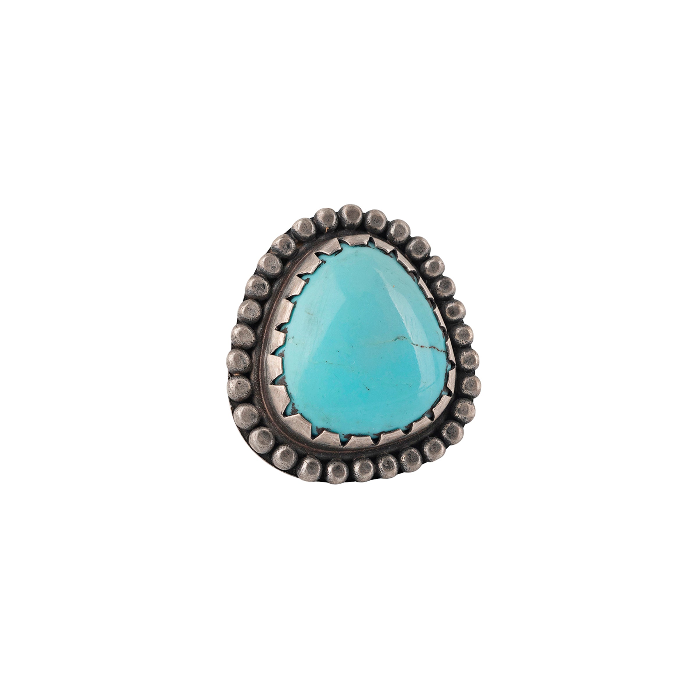 Ring, nomad, sterling silver, sleeping beauty turquoise