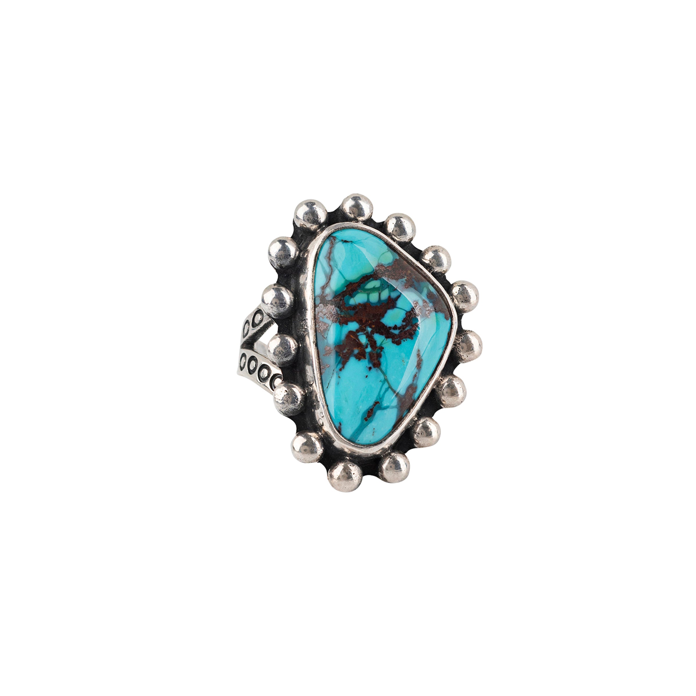 Nomad, ring, turquoise, matrix, sterling silver, split shank
