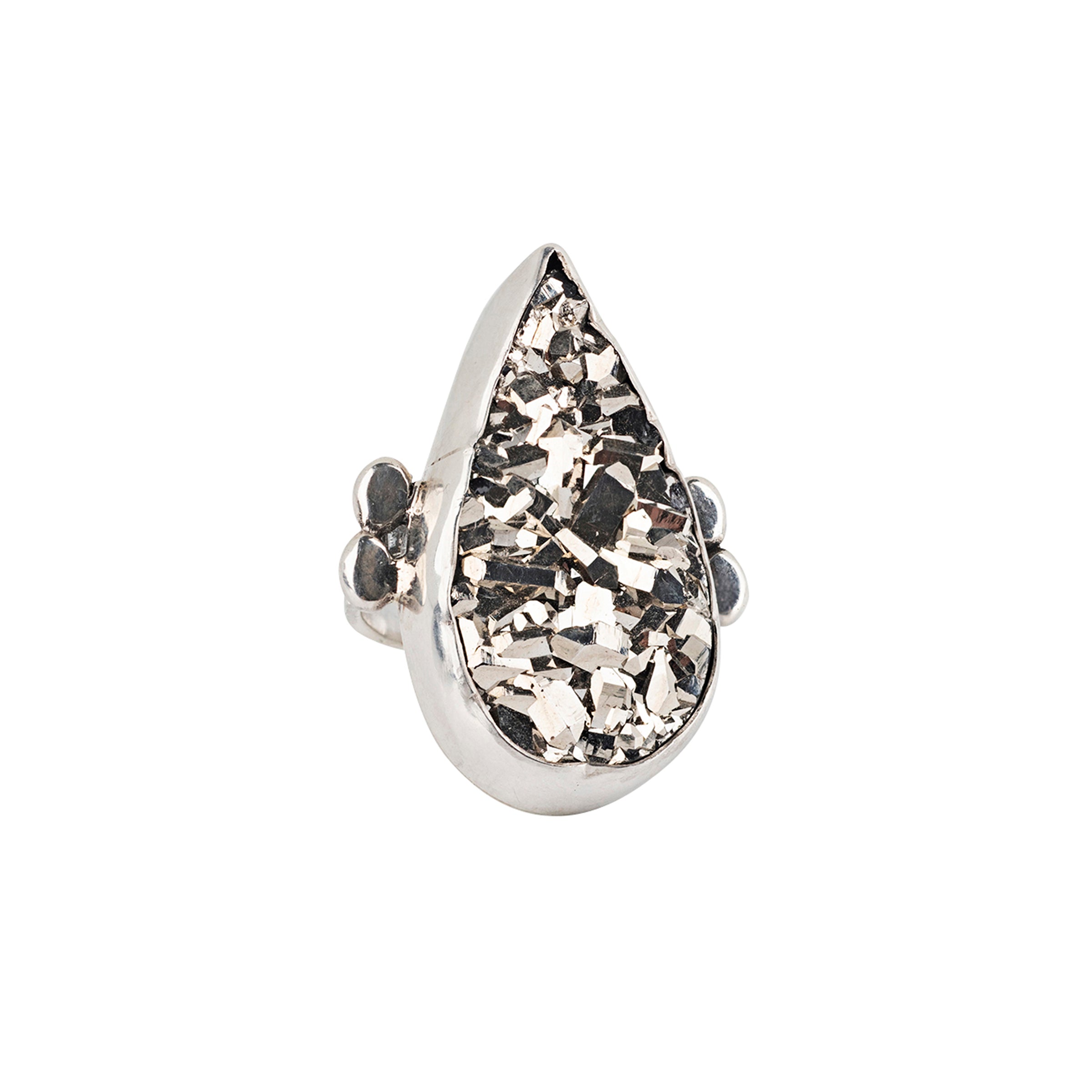 Nomad, ring, druzy, sterling silver, disco