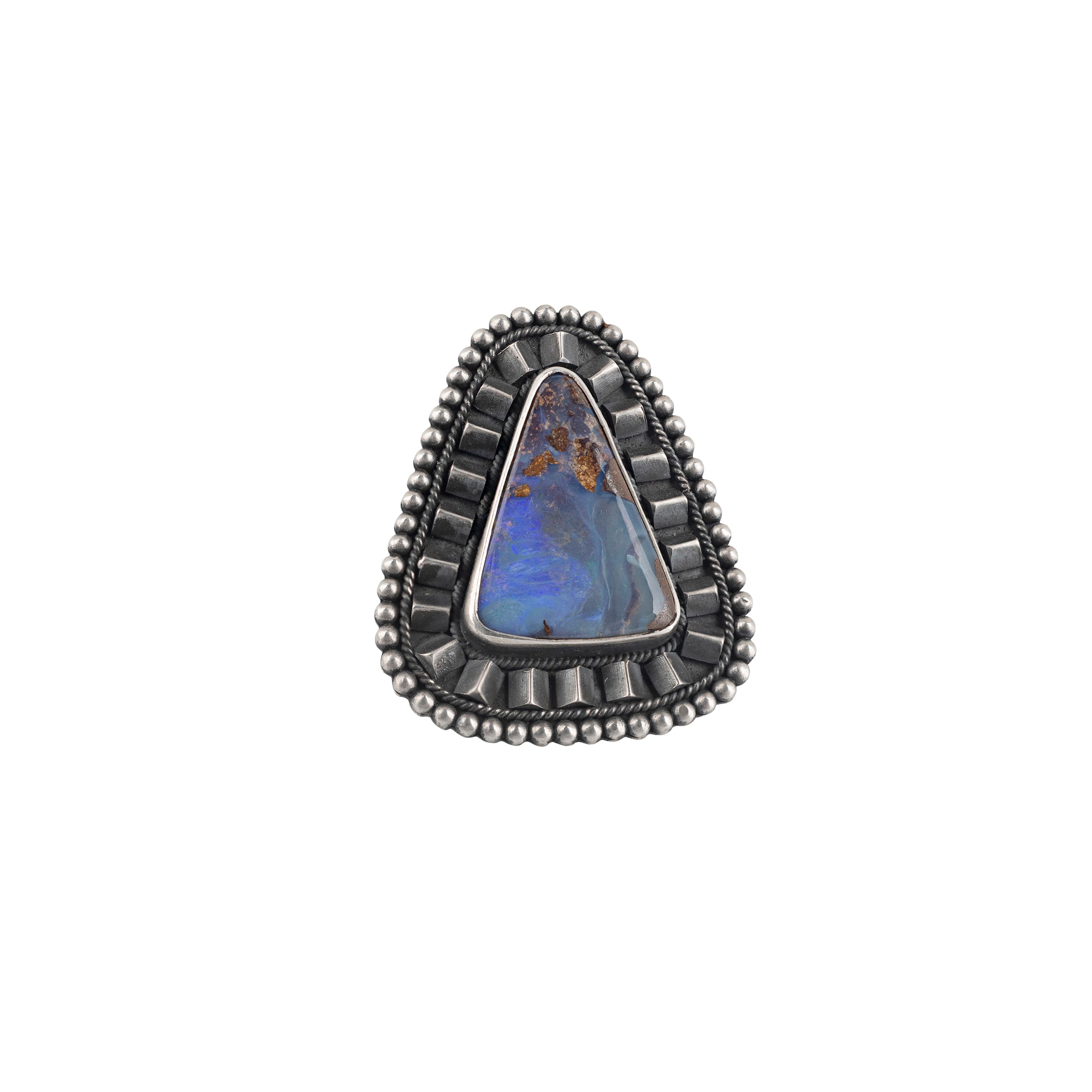 Nomad, ring, Australian boulder opal, sterling silver