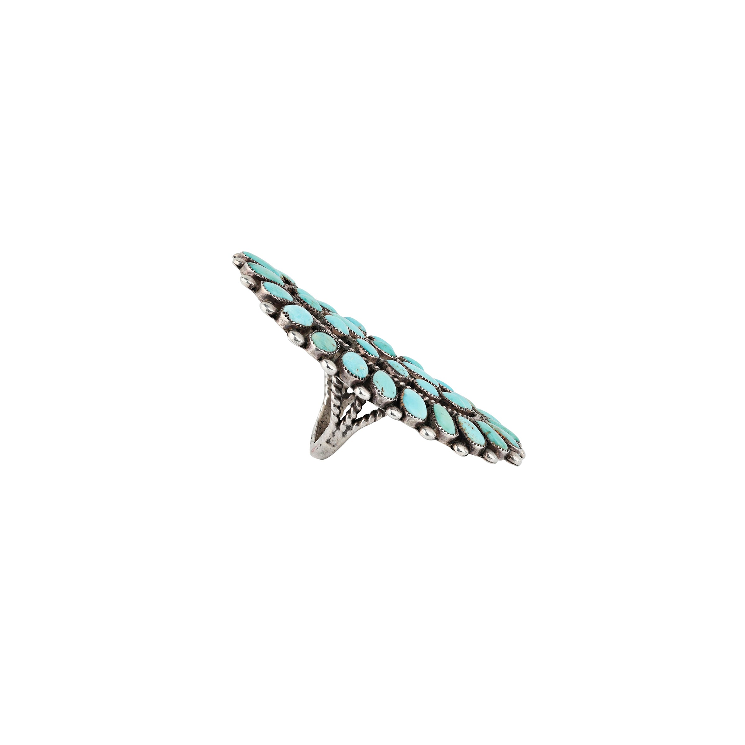 【国内即発】≪PEYOTE BIRD DESIGNS≫ターコイズフラワーリング Sundance Catalog Peyote Bird Designs Turquoise Sterling Ring