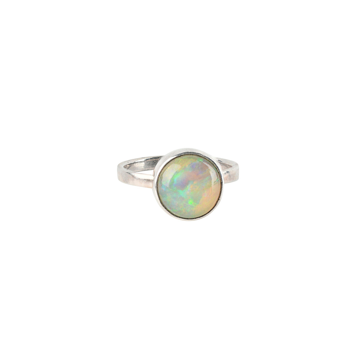 Opal and sterling silver ring
