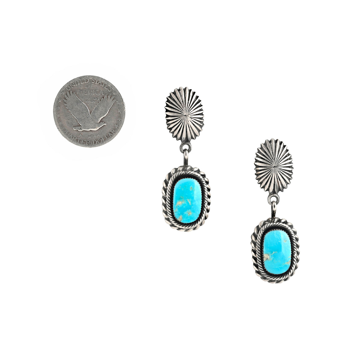 Vintage Turquoise Sunburst Earrings