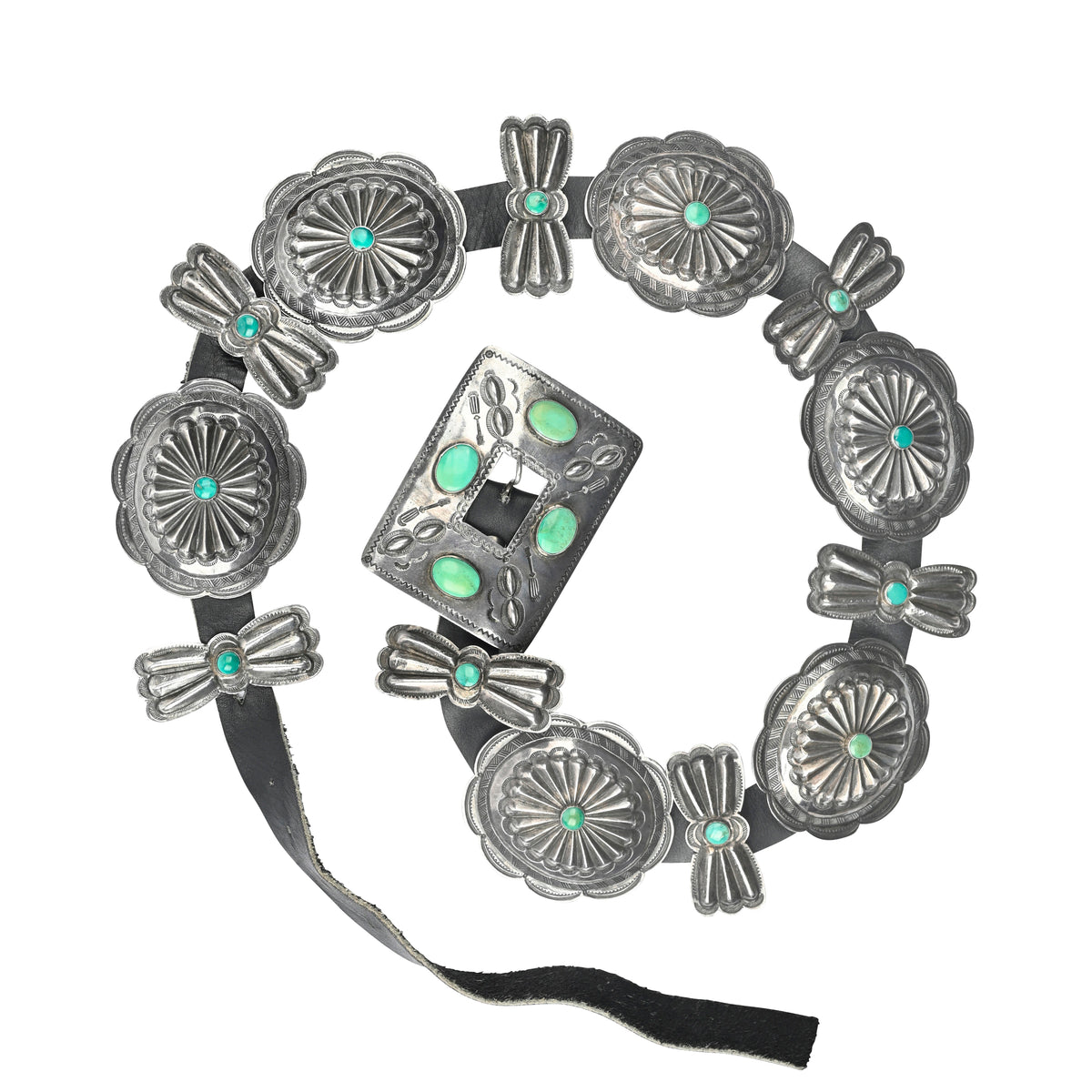 Vintage Turquoise Butterfly Concho Belt
