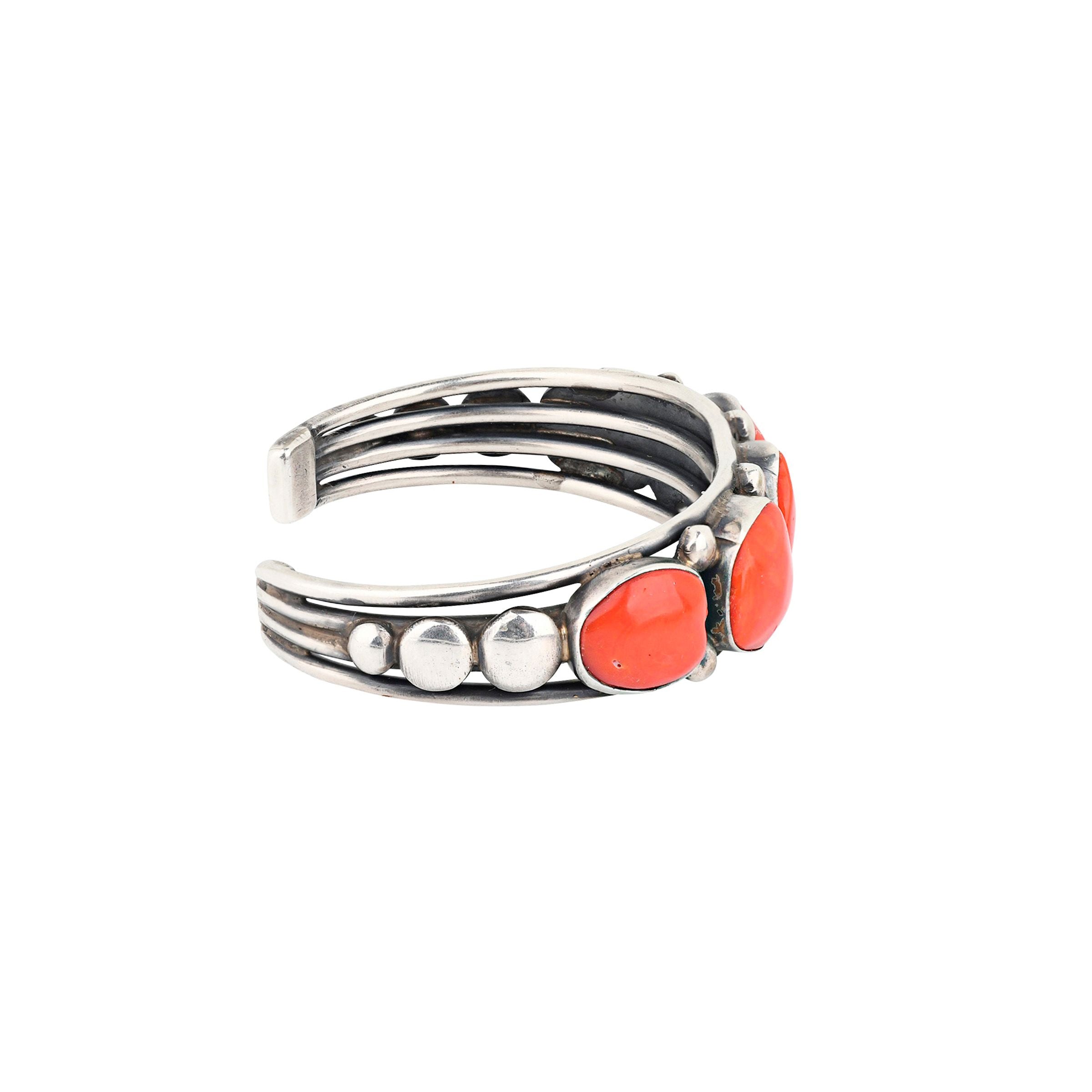 Vintage Red Coral Cuff