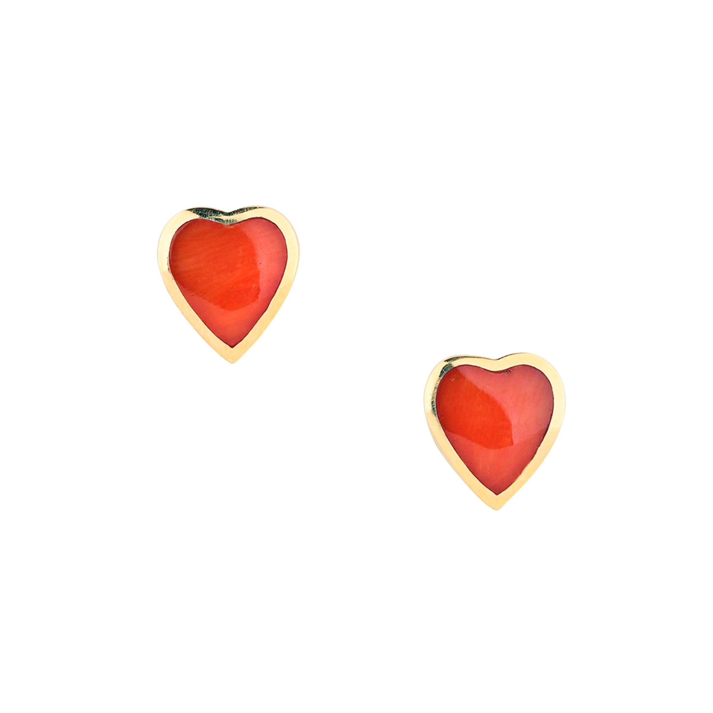 Golden Heart Post Earrings