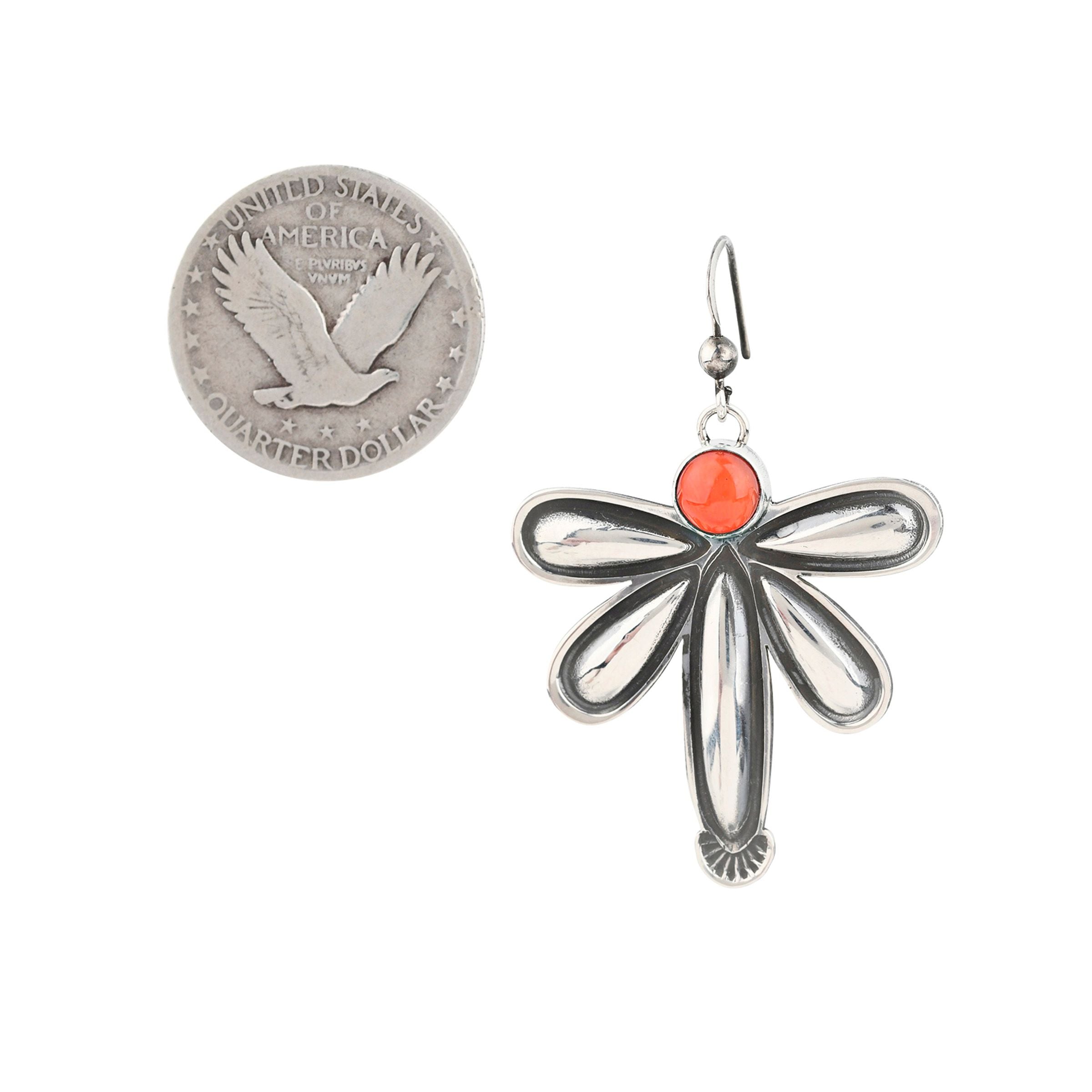 Jennifer Medina Dragonfly Earrings - Coral