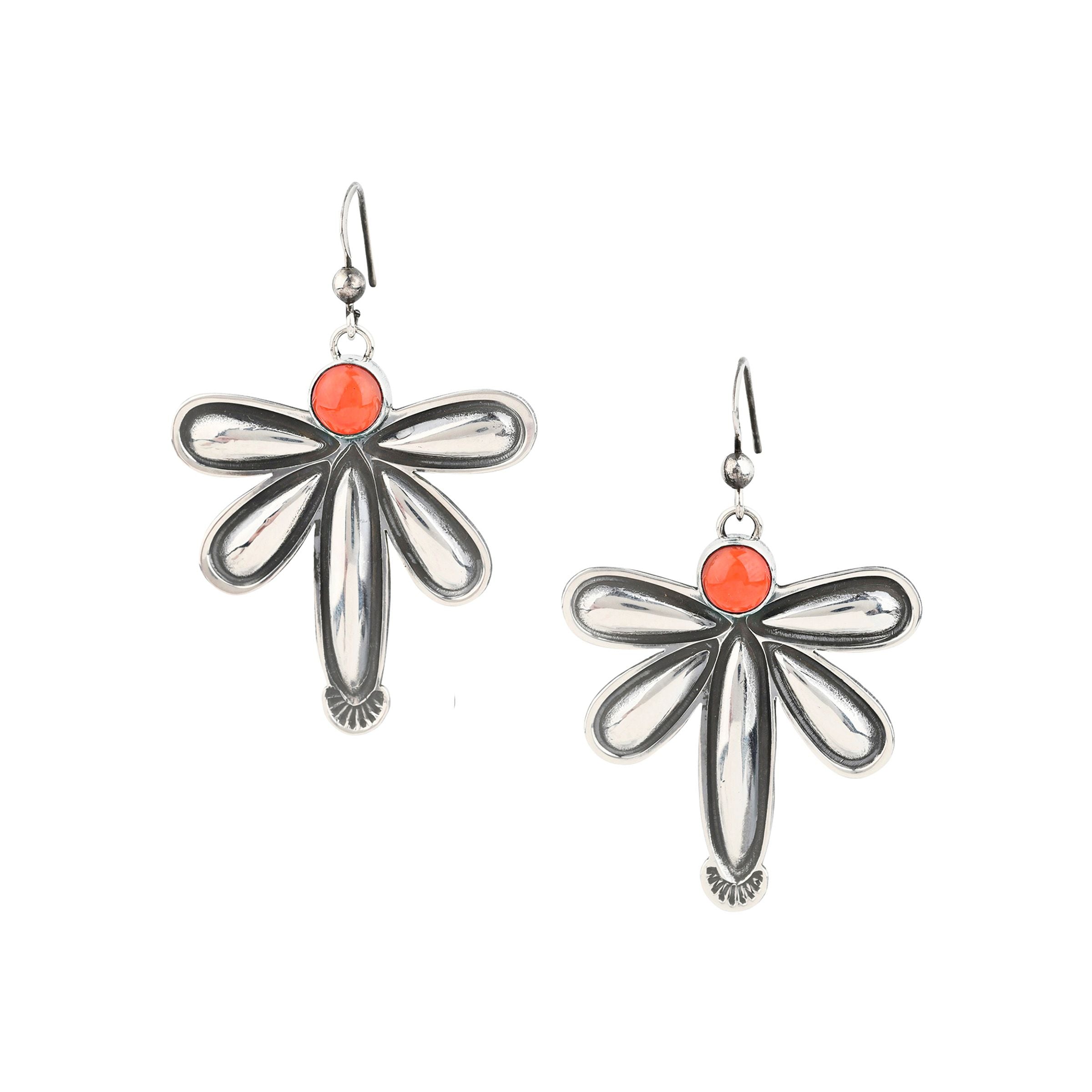 Jennifer Medina Dragonfly Earrings - Coral