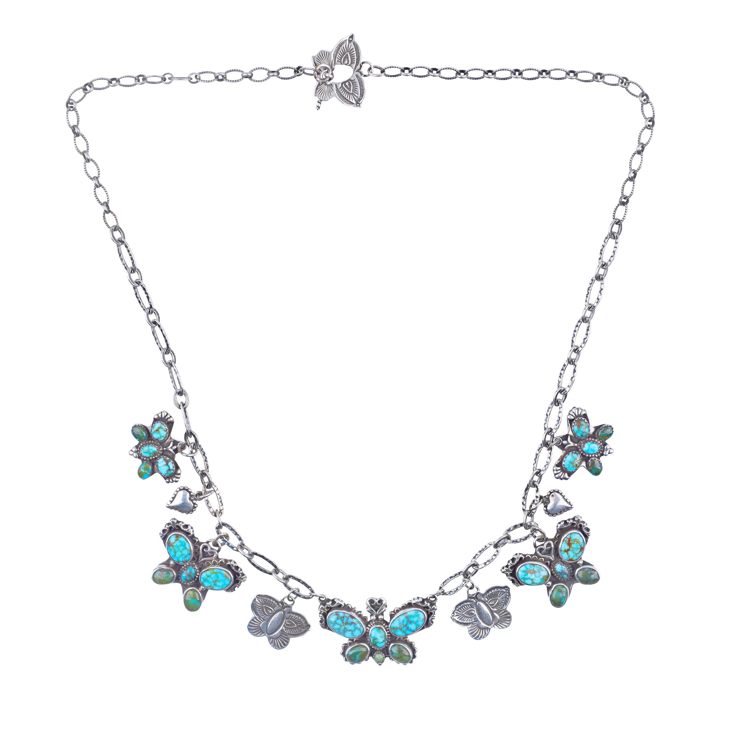 Aldrich Art Turquoise Butterfly Charm Necklace