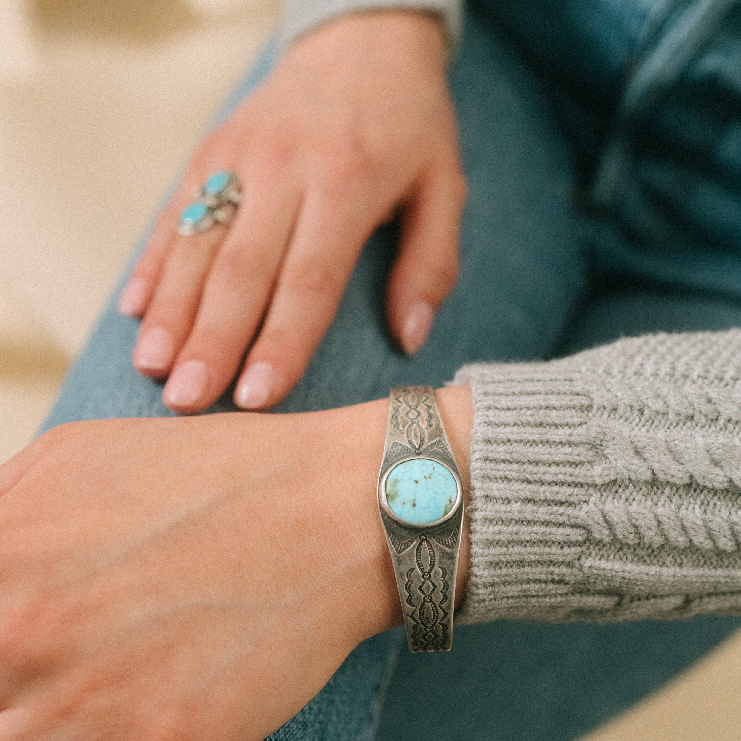 Vintage Stamped Cuff, c. 1940's